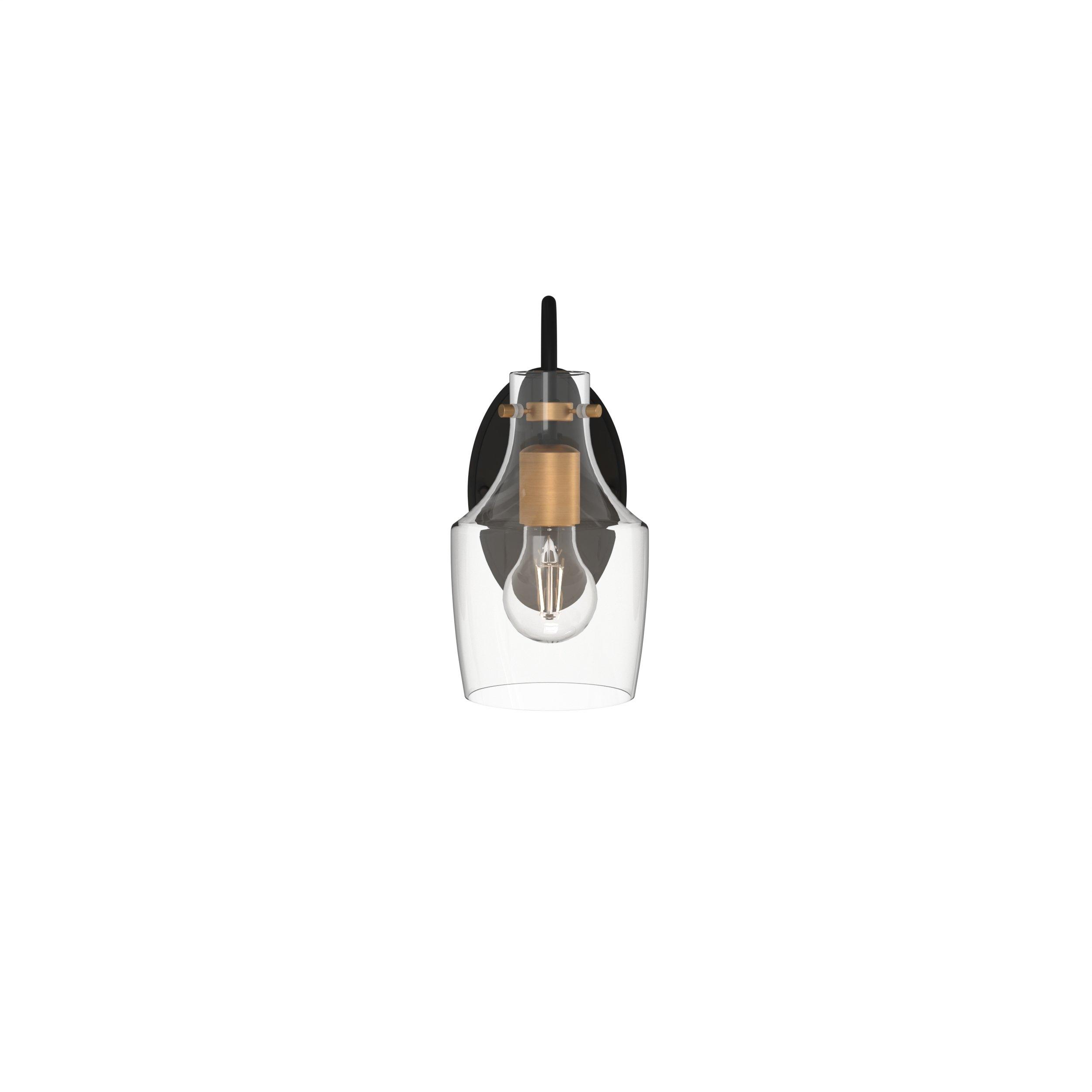 Kenedy Matte Black and Brushed Gold Single Sconce