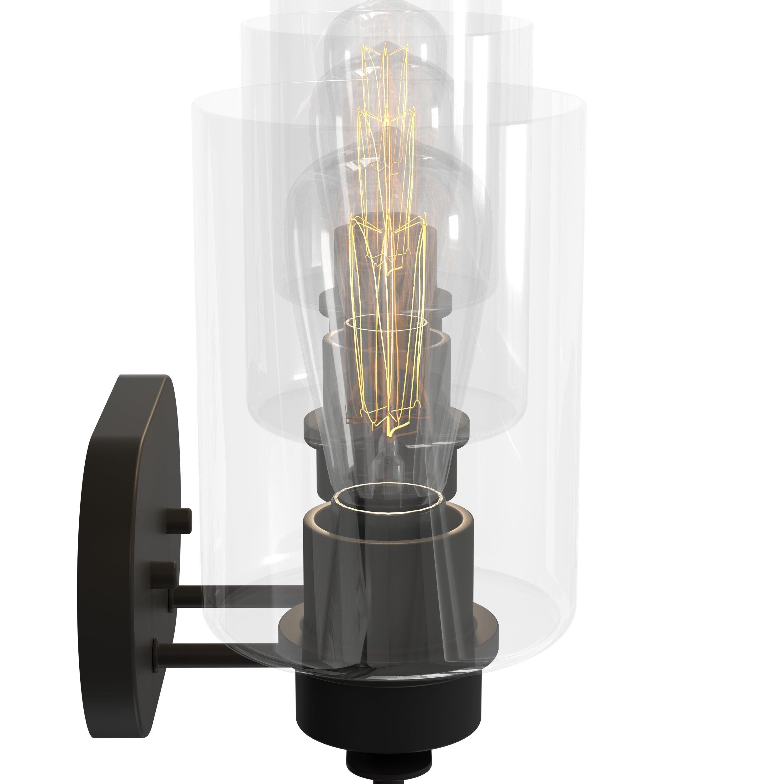 Coleman Matte Black Triple Vanity Light