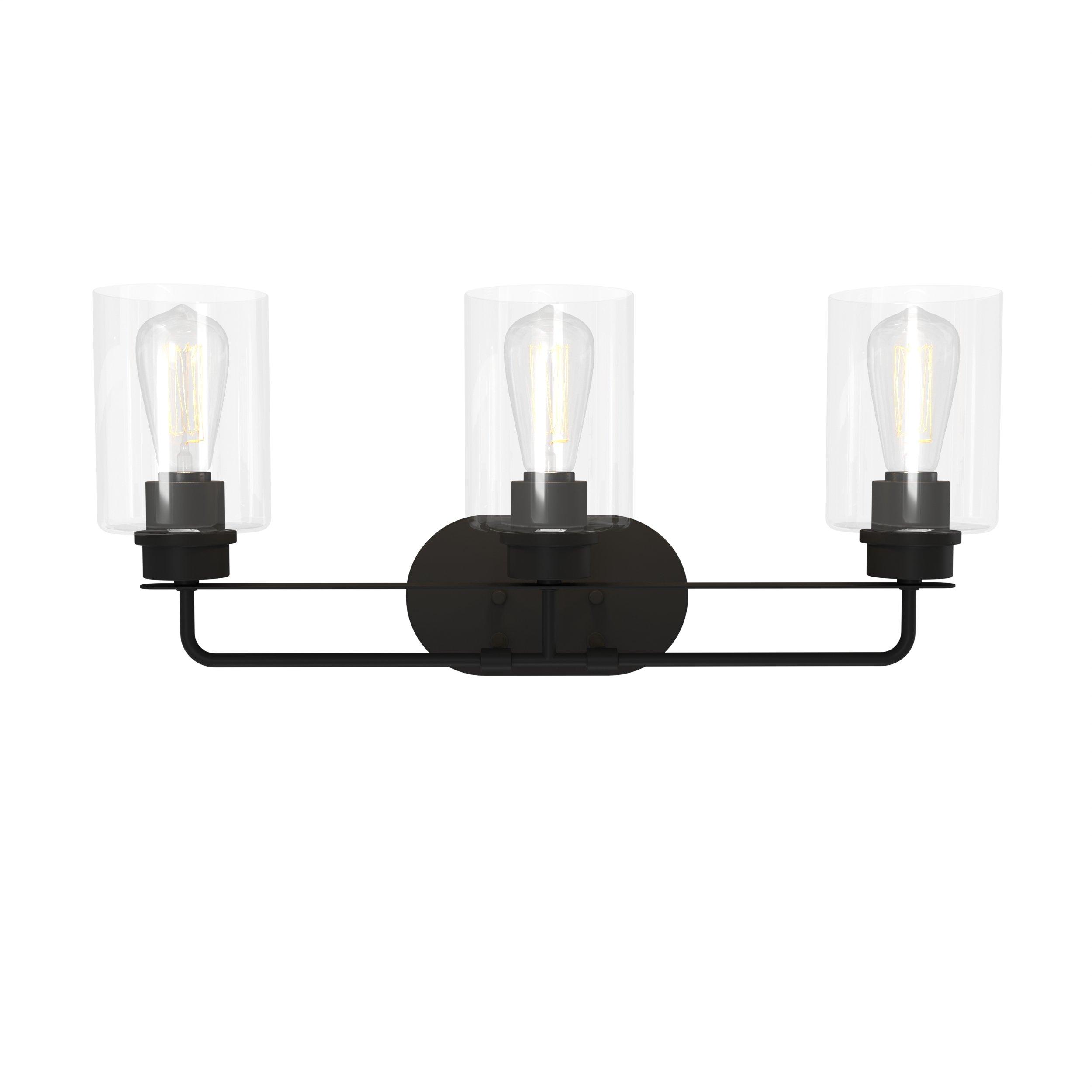 Coleman Matte Black Triple Vanity Light