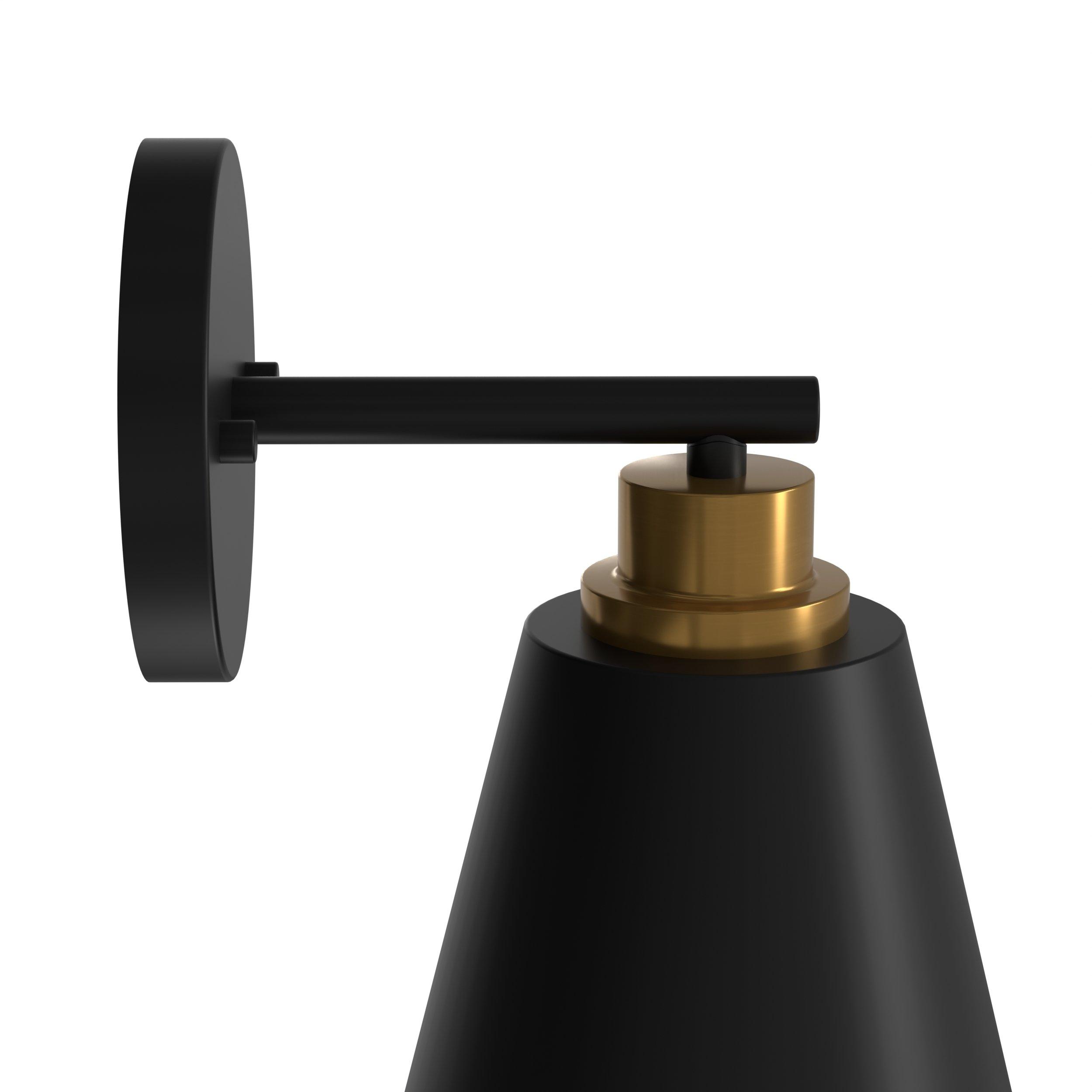 Palo Matte Black and Brushed Gold Single Sconce