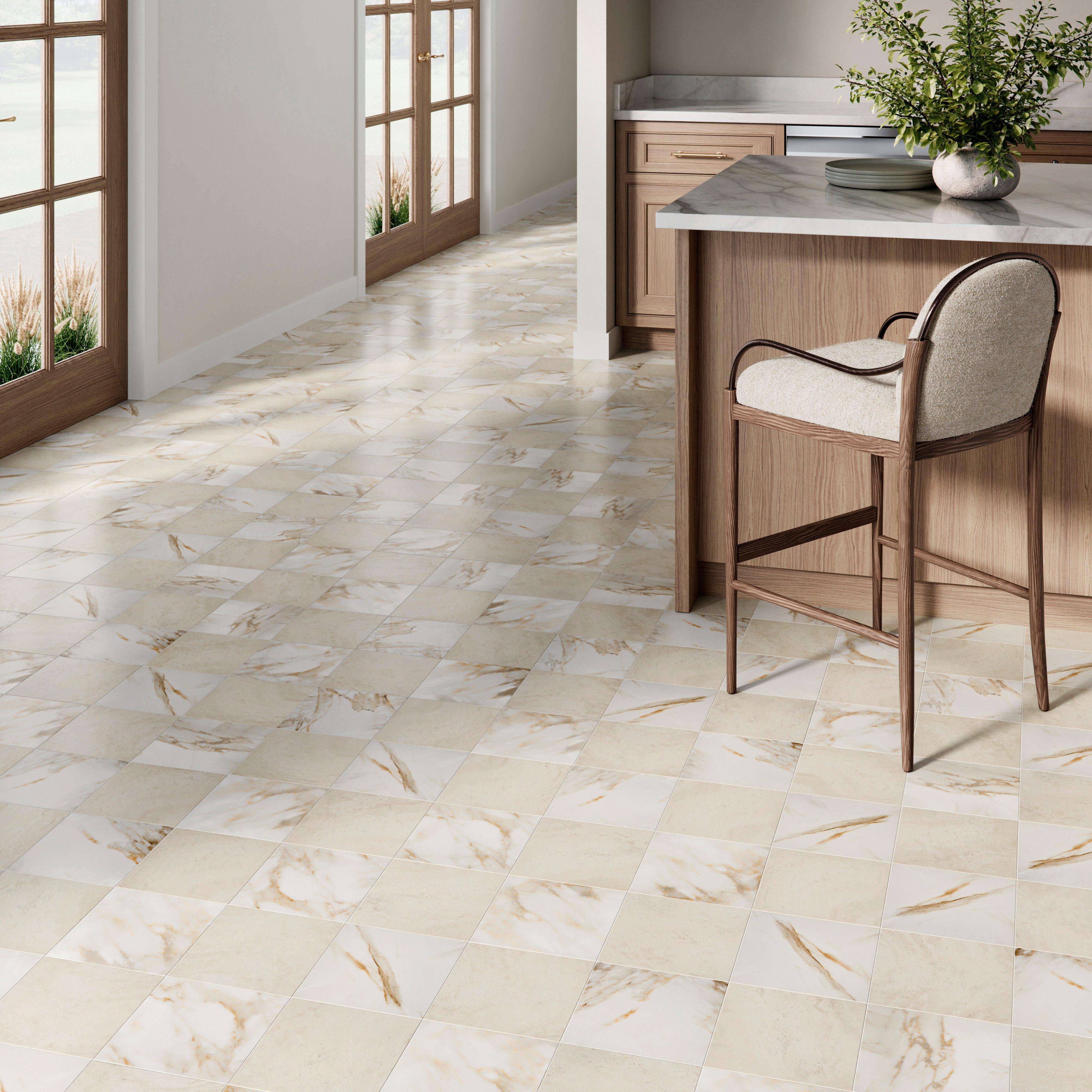 Calacatta Matte Square Ceramic Tile