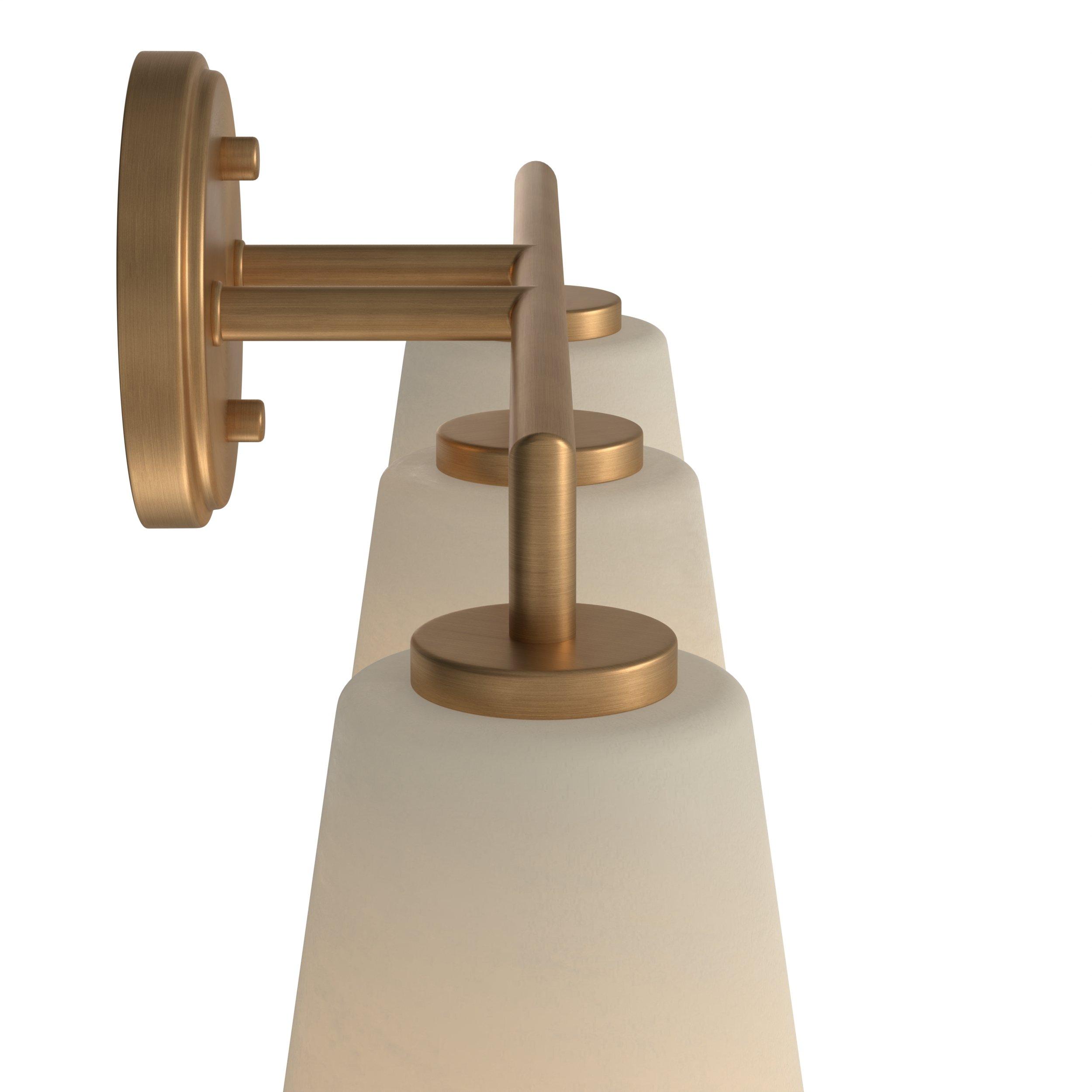 Crawford Brushed Gold Triple Vanity Light