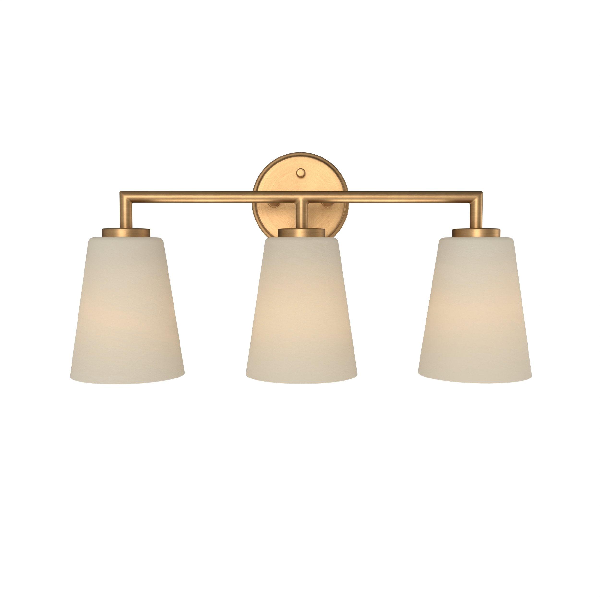 Crawford Brushed Gold Triple Vanity Light