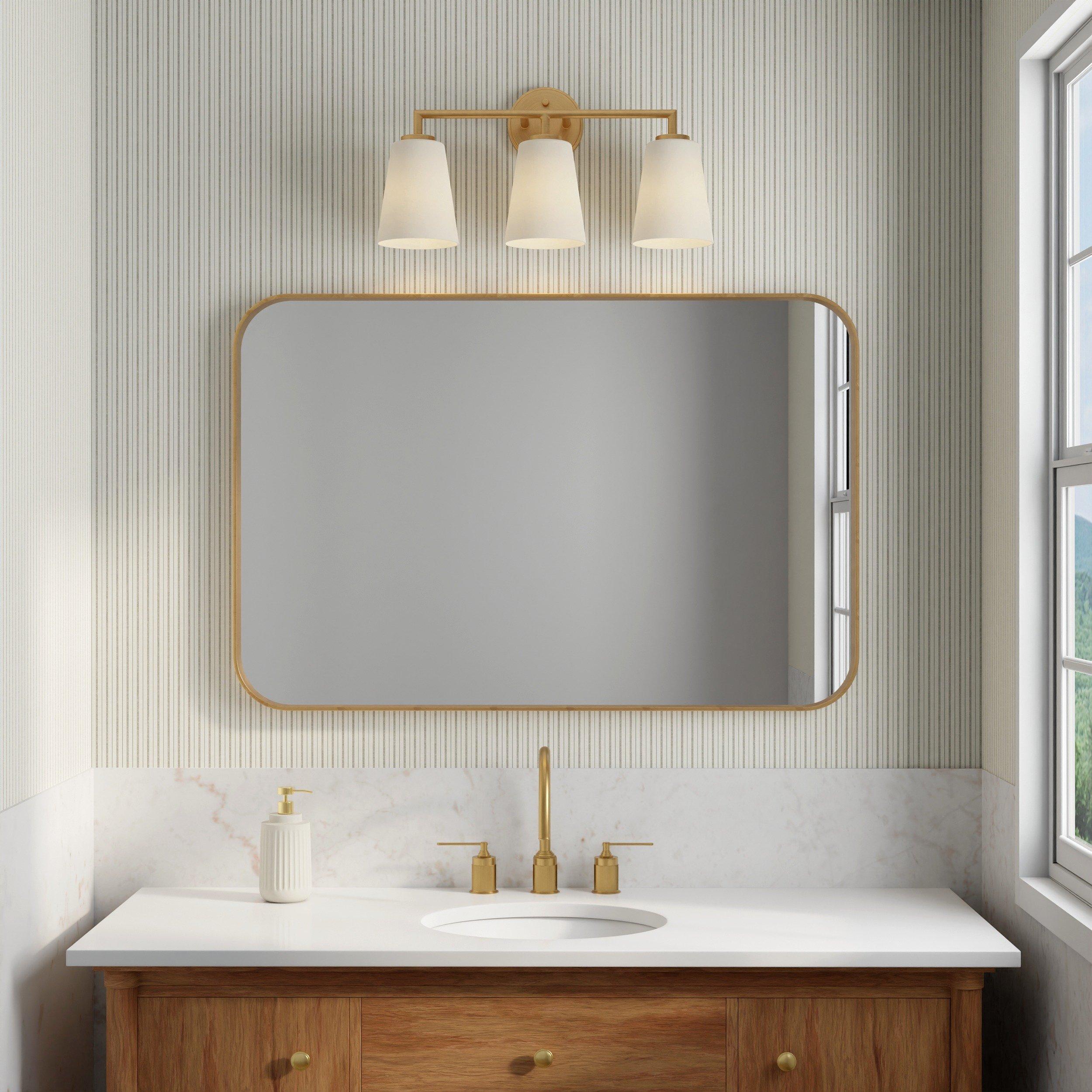 Crawford Brushed Gold Triple Vanity Light
