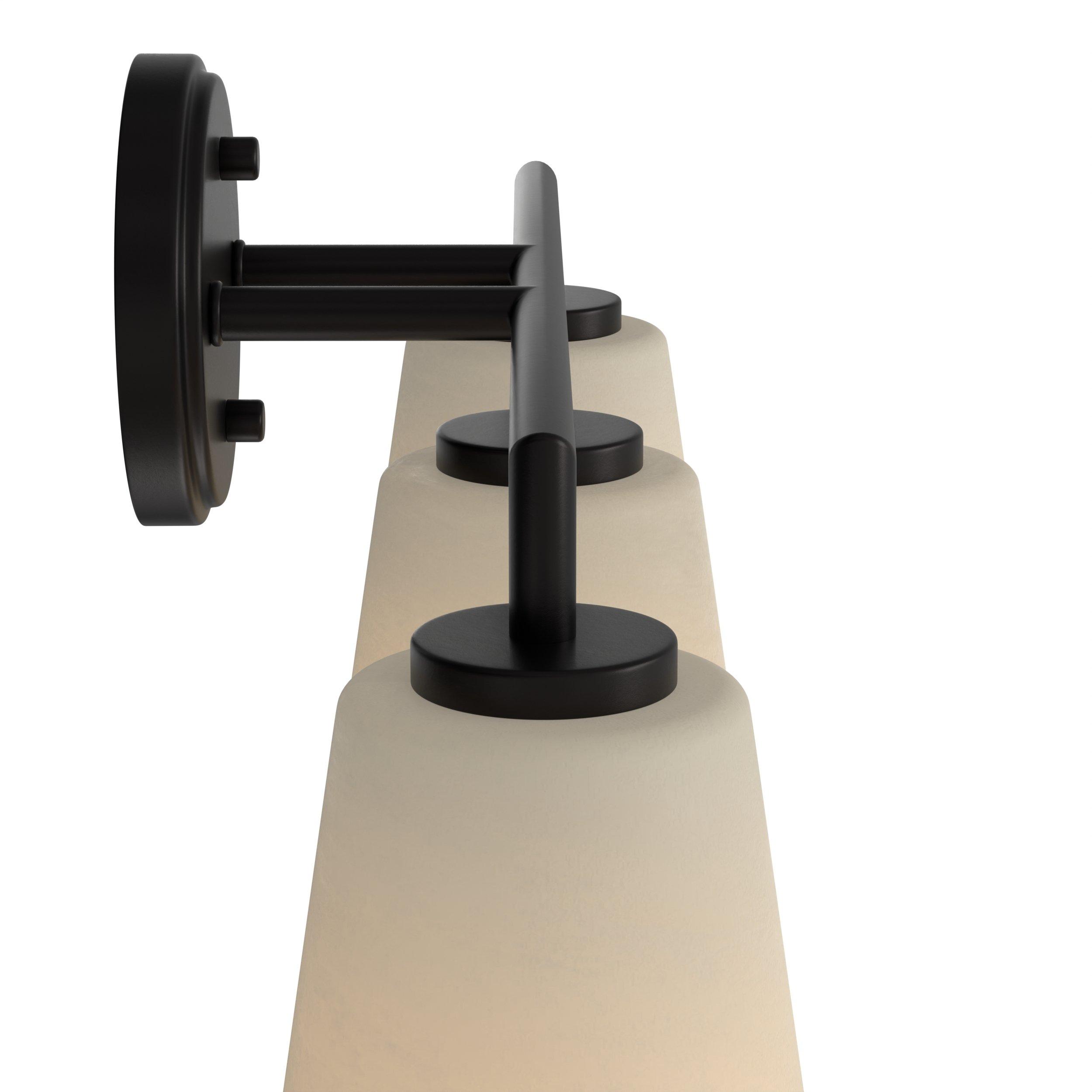 Crawford Matte Black Triple Vanity Light