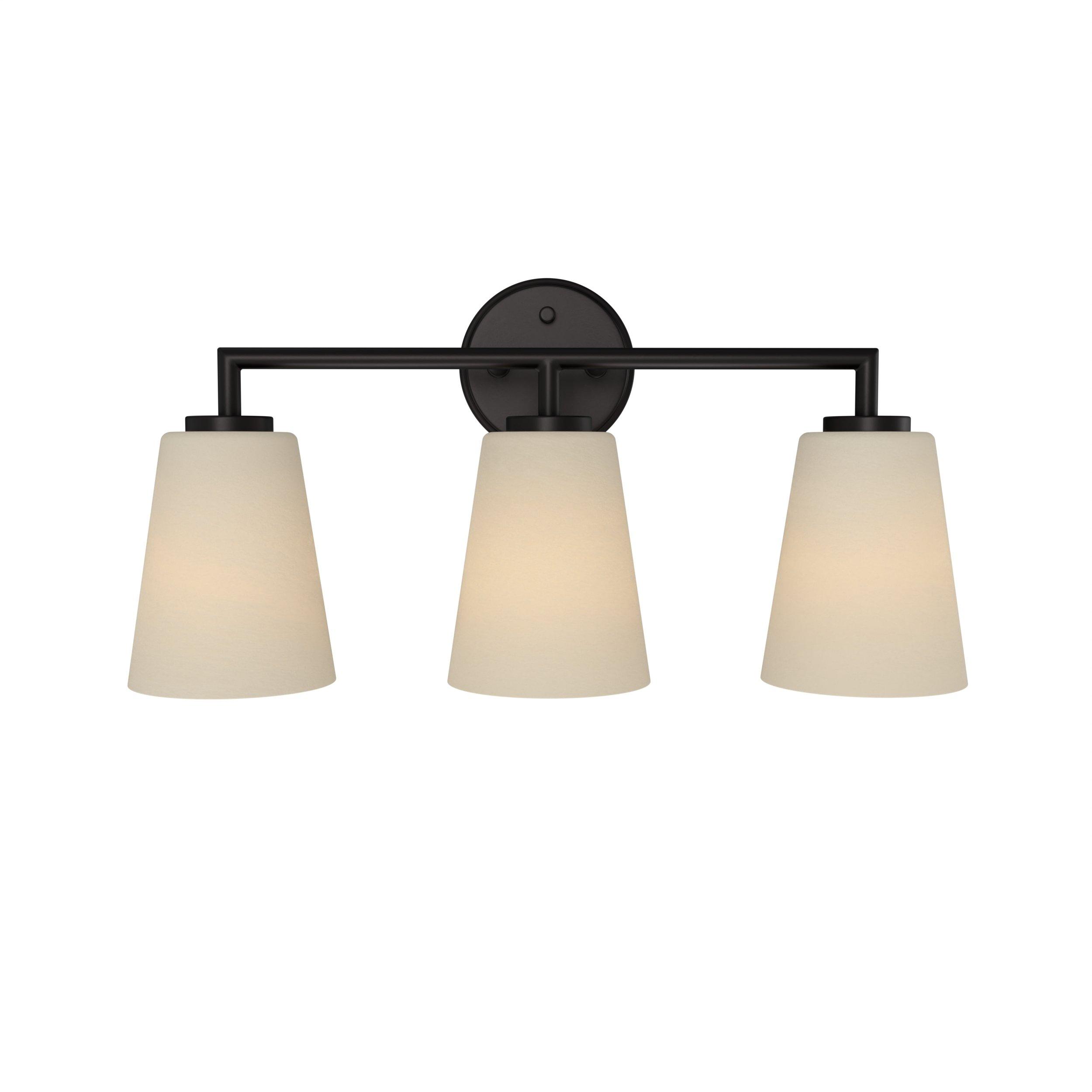 Crawford Matte Black Triple Vanity Light