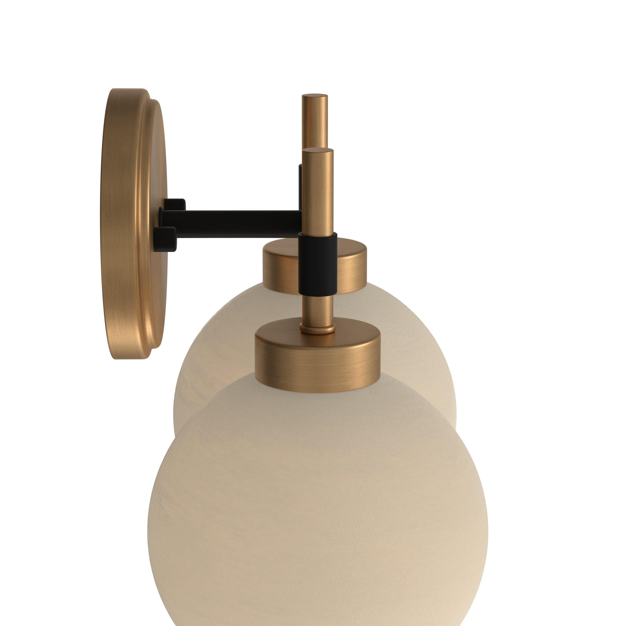 Hale Brushed Gold and Matte Black Double Vanity Light