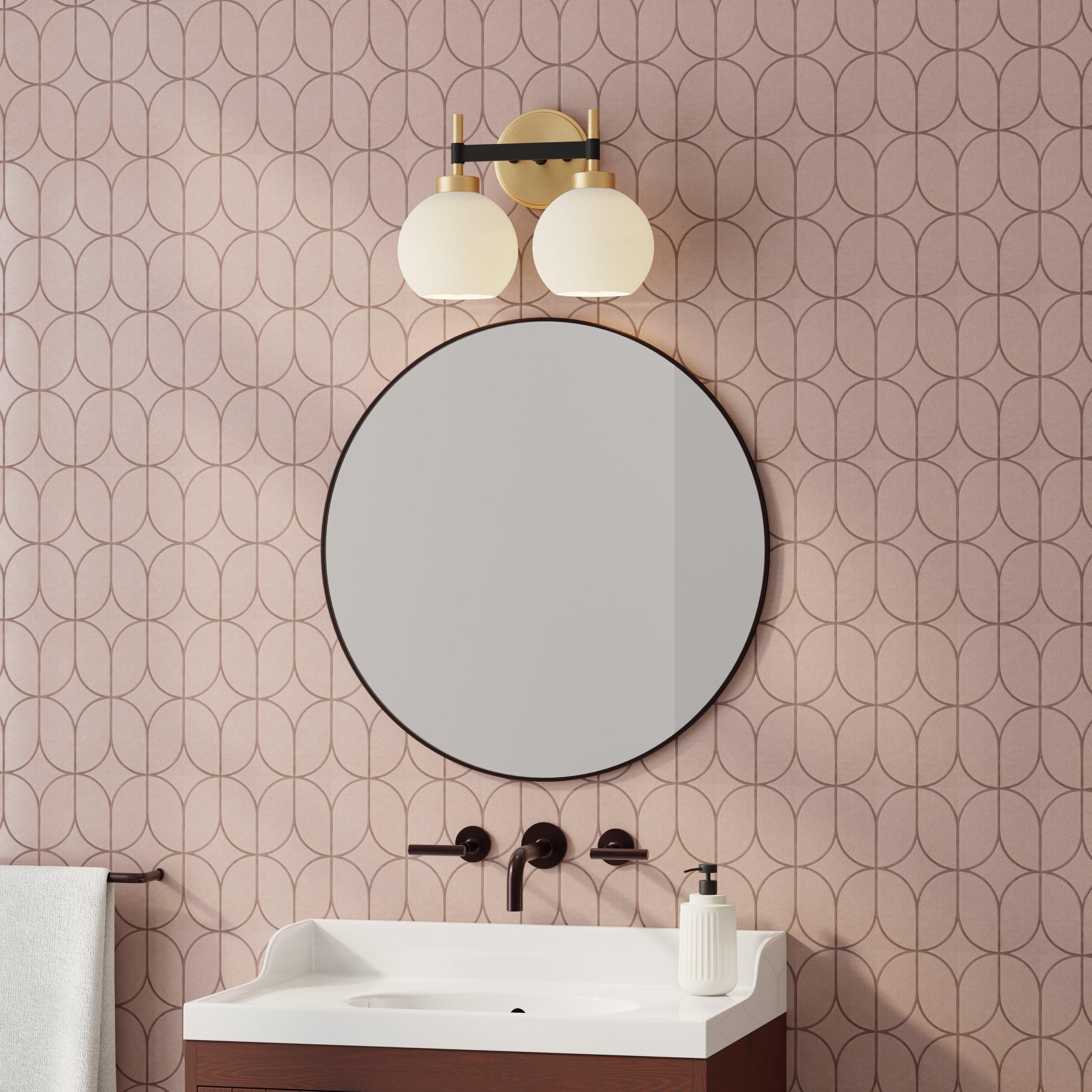 Hale Brushed Gold and Matte Black Double Vanity Light