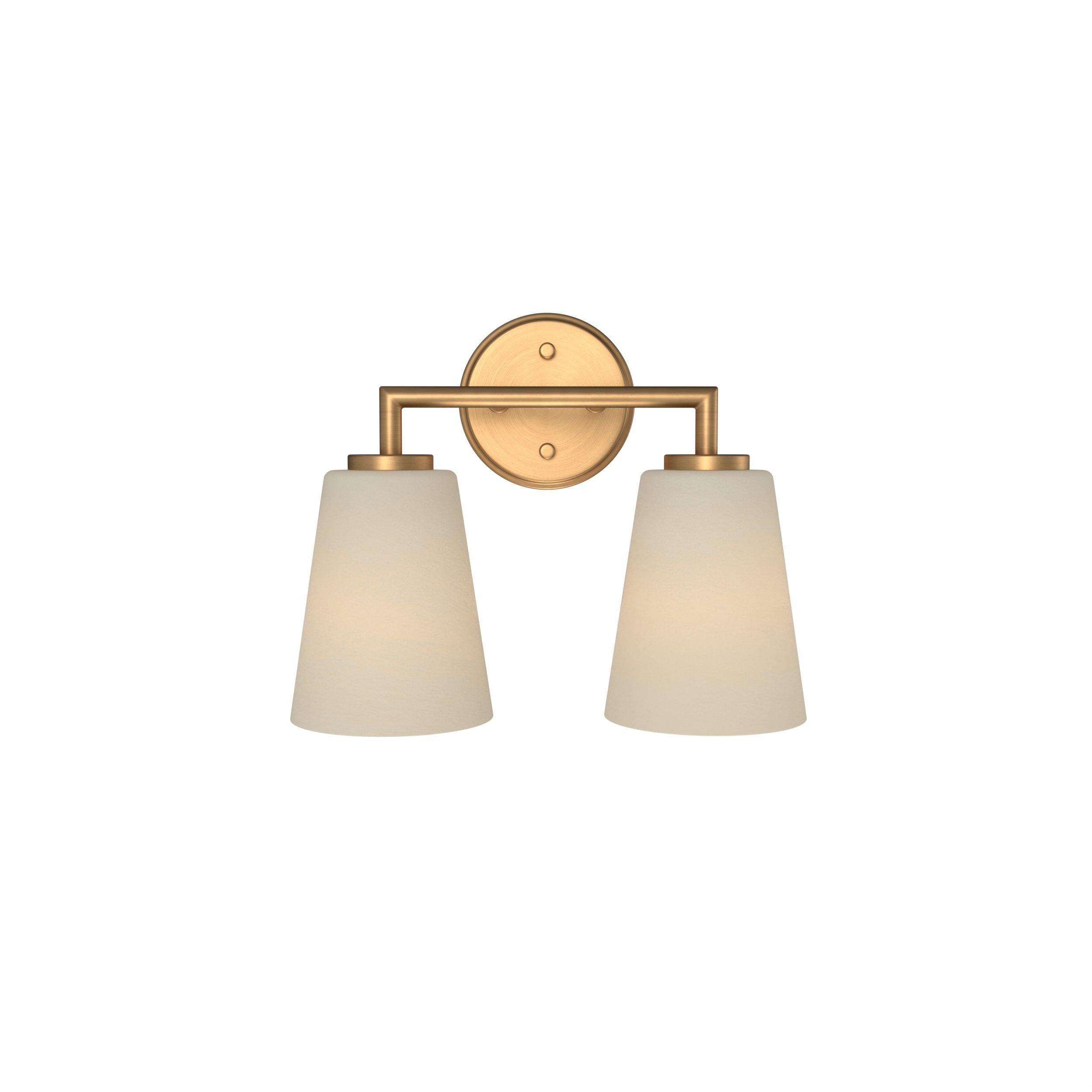 Crawford Brushed Gold Double Vanity Light