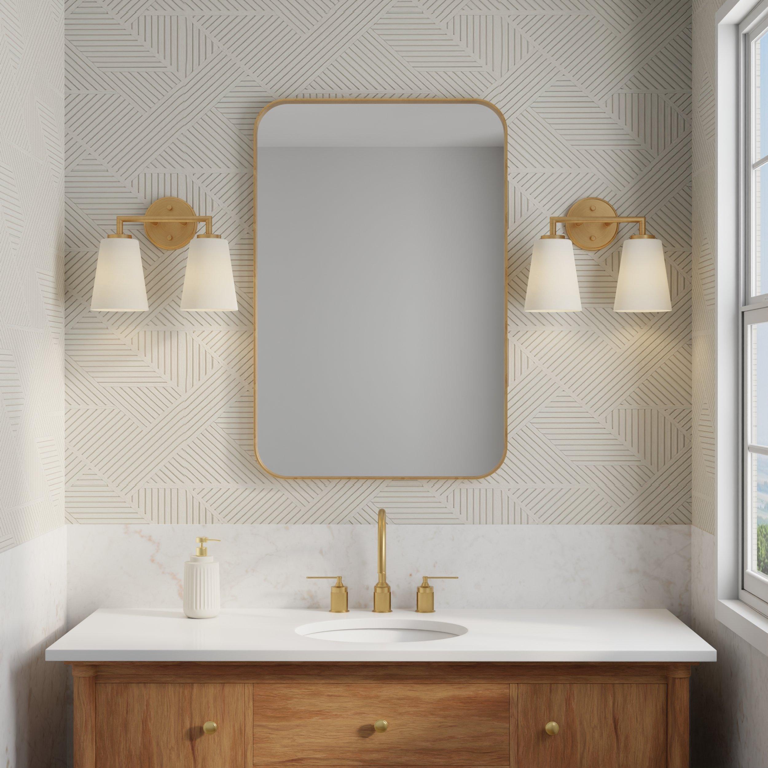 Crawford Brushed Gold Double Vanity Light