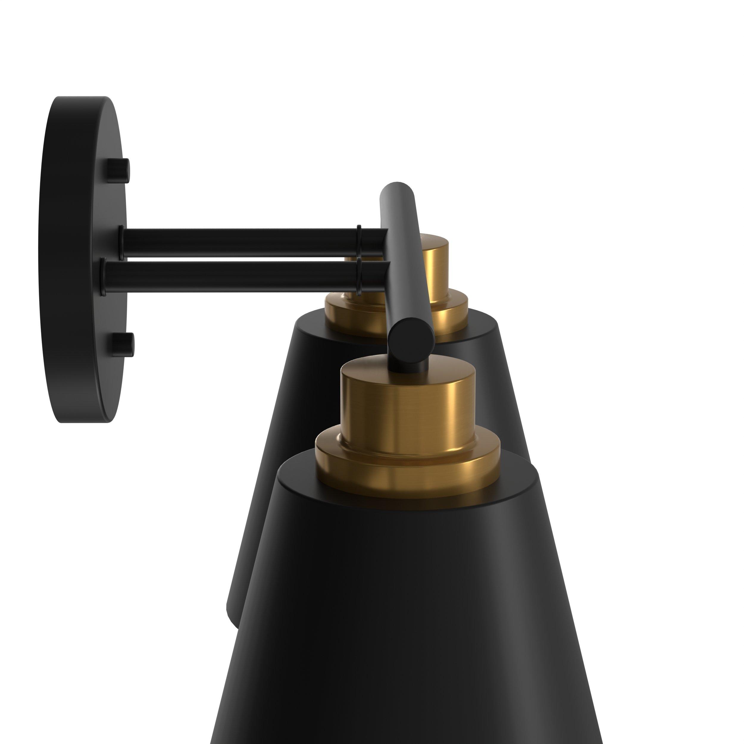 Palo Matte Black and Brushed Gold Double Vanity Light