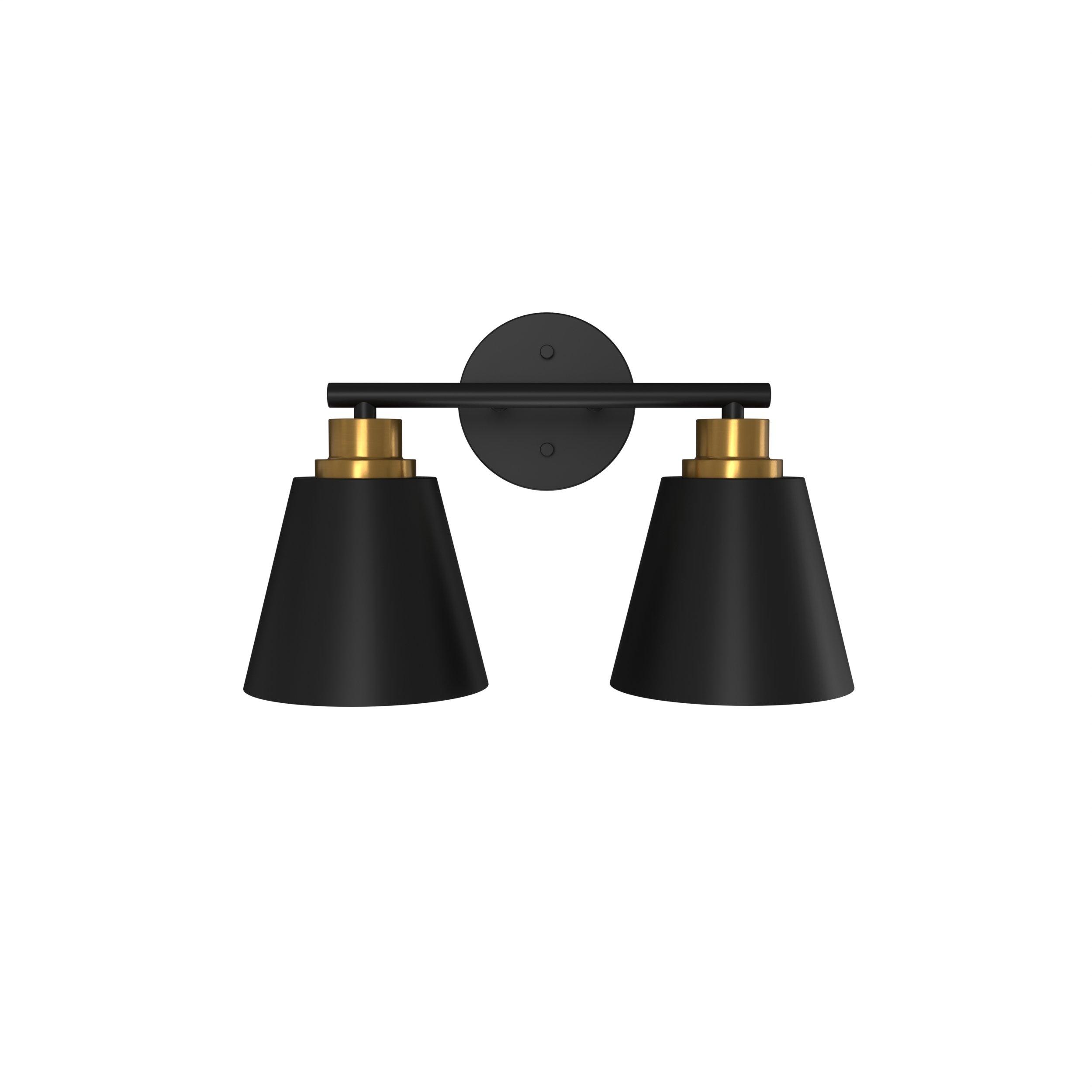 Palo Matte Black and Brushed Gold Double Vanity Light