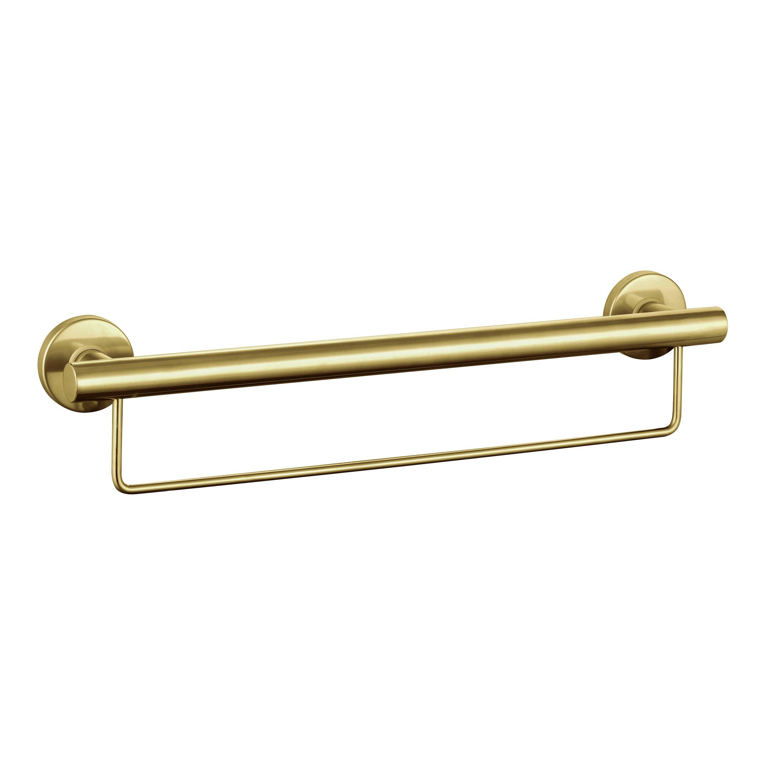 Brushed Gold 24 in. ADA Compliant Grab Bar with Towel Holder