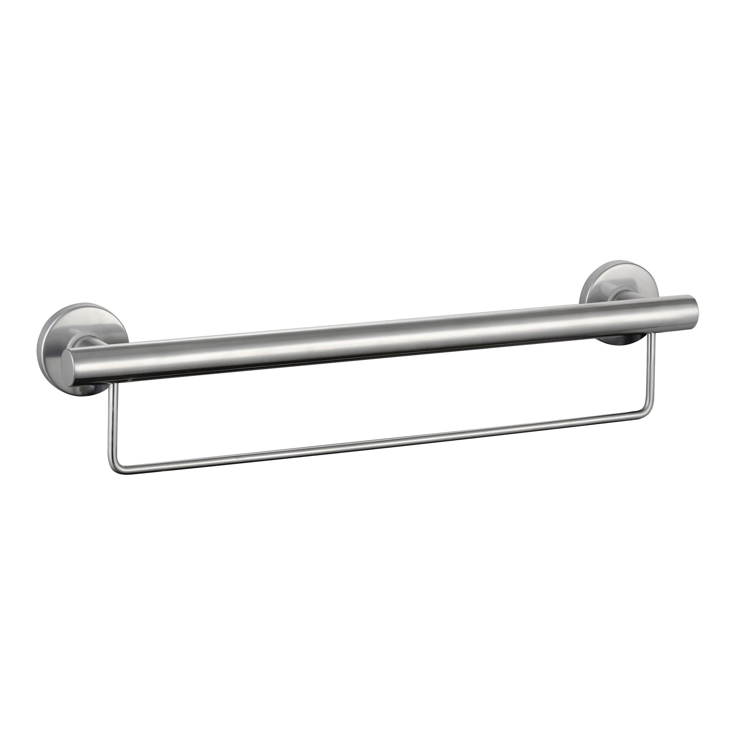 Brushed Nickel 24 in. ADA Compliant Grab Bar with Towel Holder