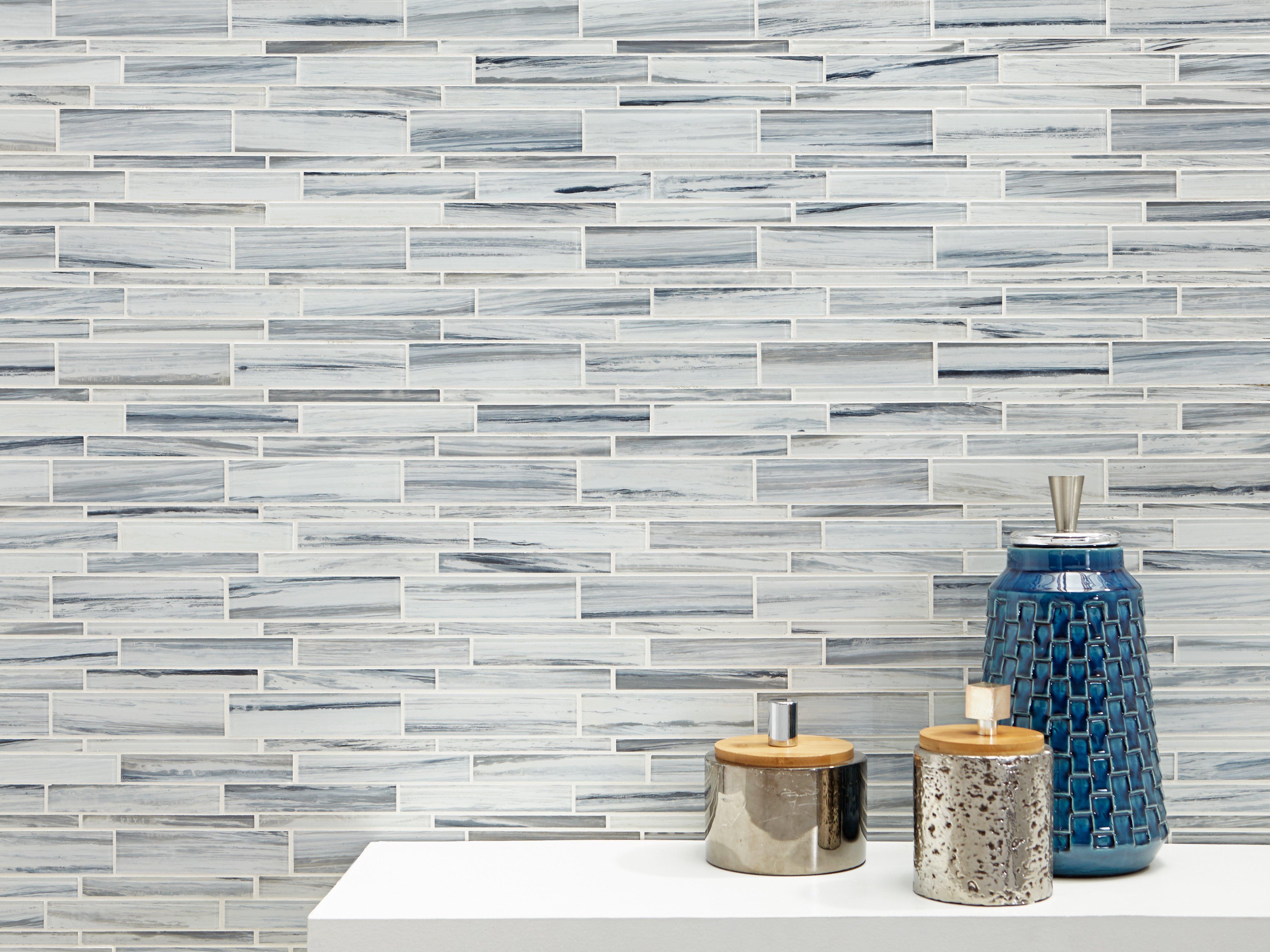 Misty Fjord Linear Glass Mosaic
