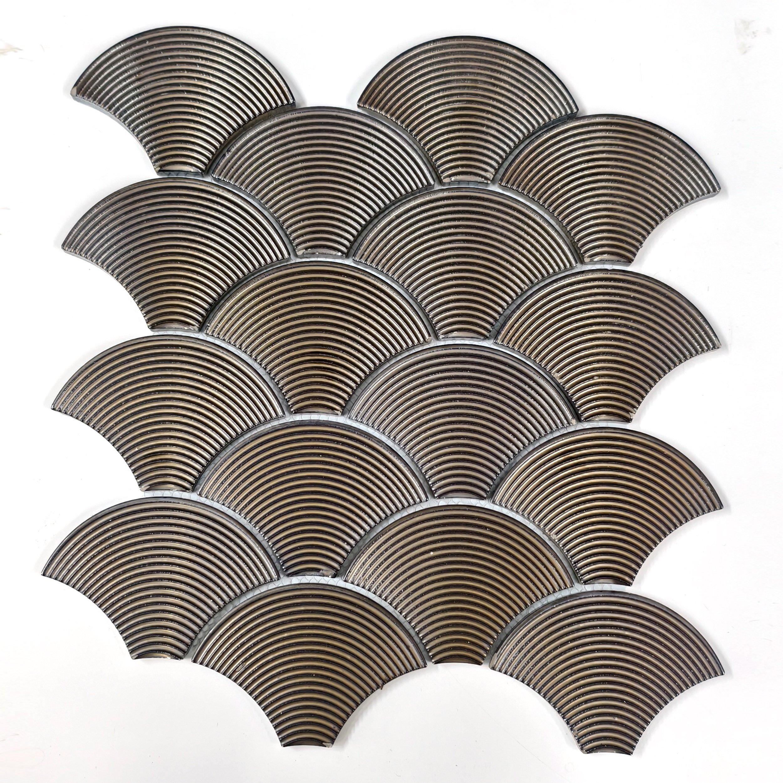 Bronze Metallic Fan Ceramic Mosaic