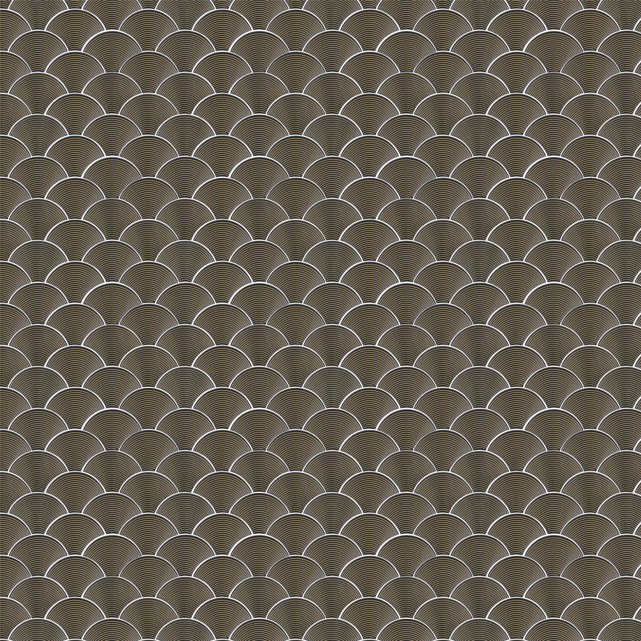 Bronze Metallic Fan Ceramic Mosaic