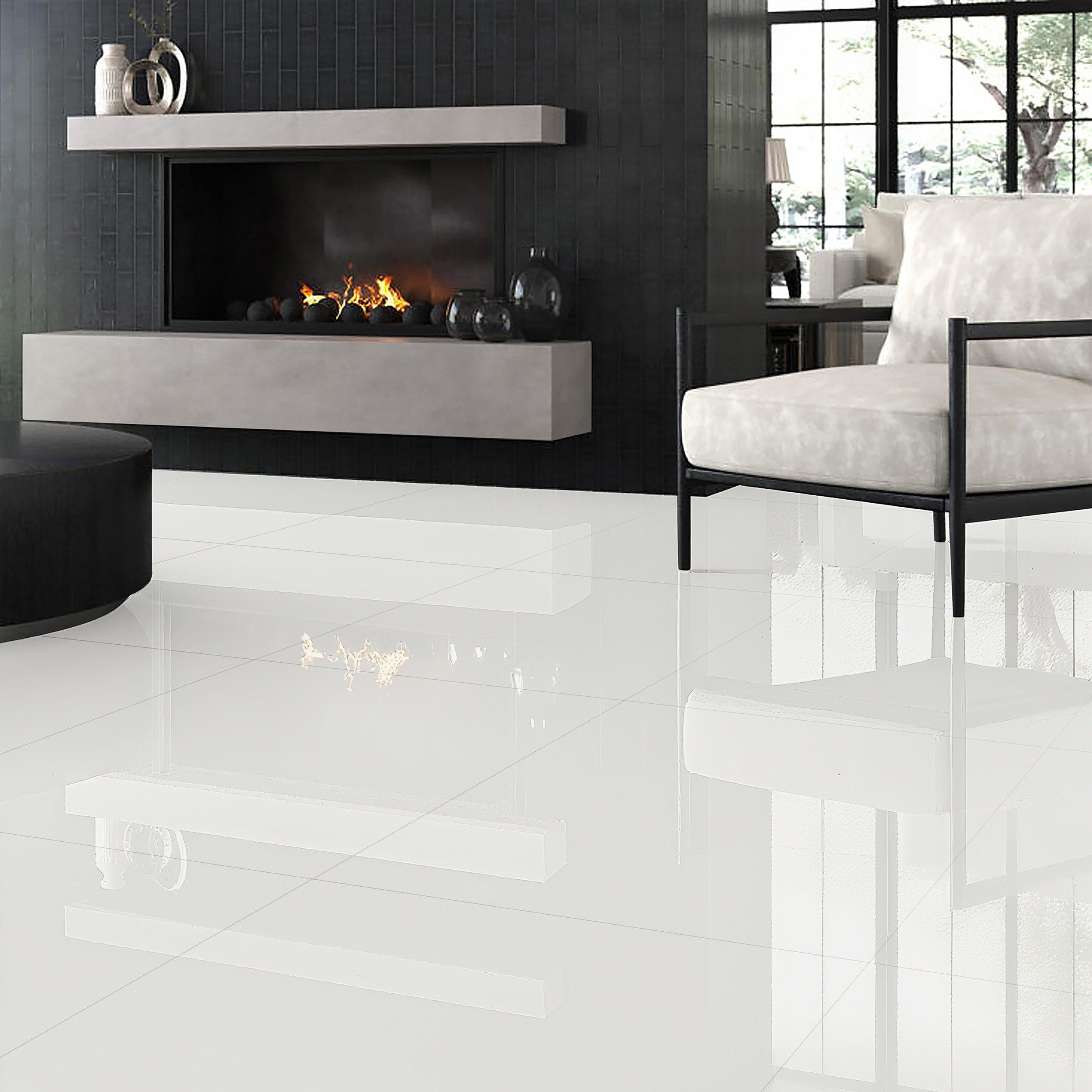 Alaskan White Polished Porcelain Tile