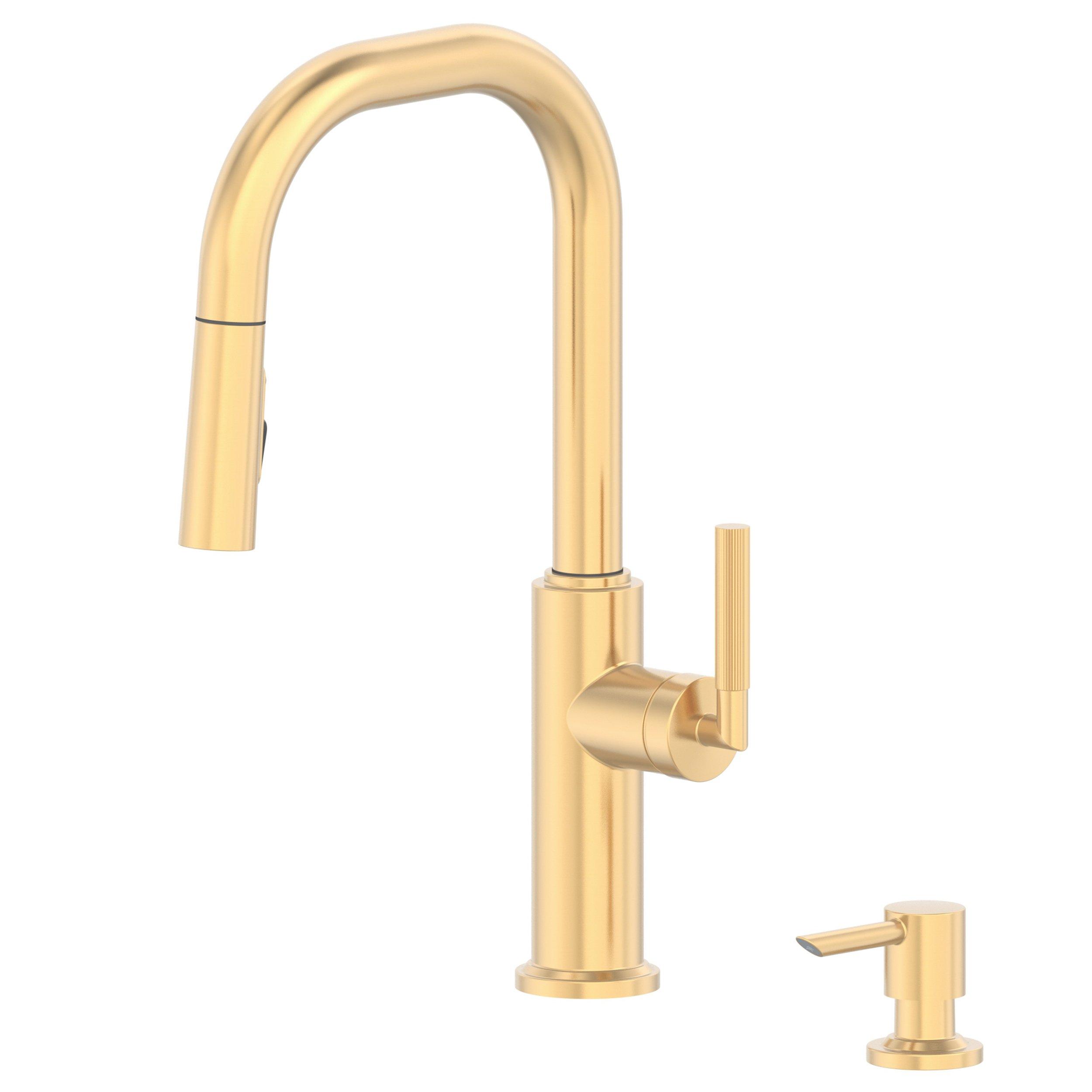 Hera Pull Down Brushed Gold Kitchen Faucet