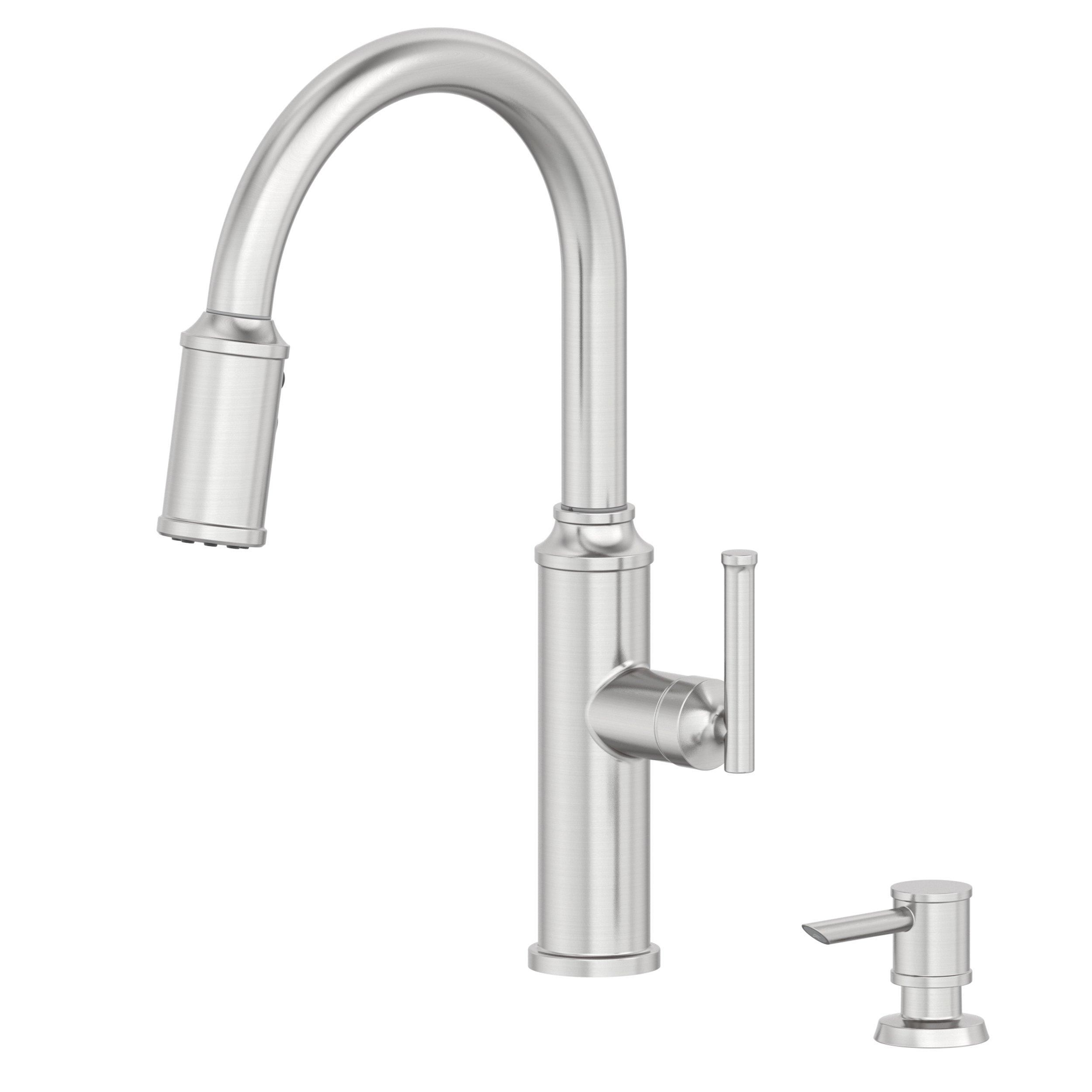 Athena Pull Down Brushed Nickel Kitchen Faucet