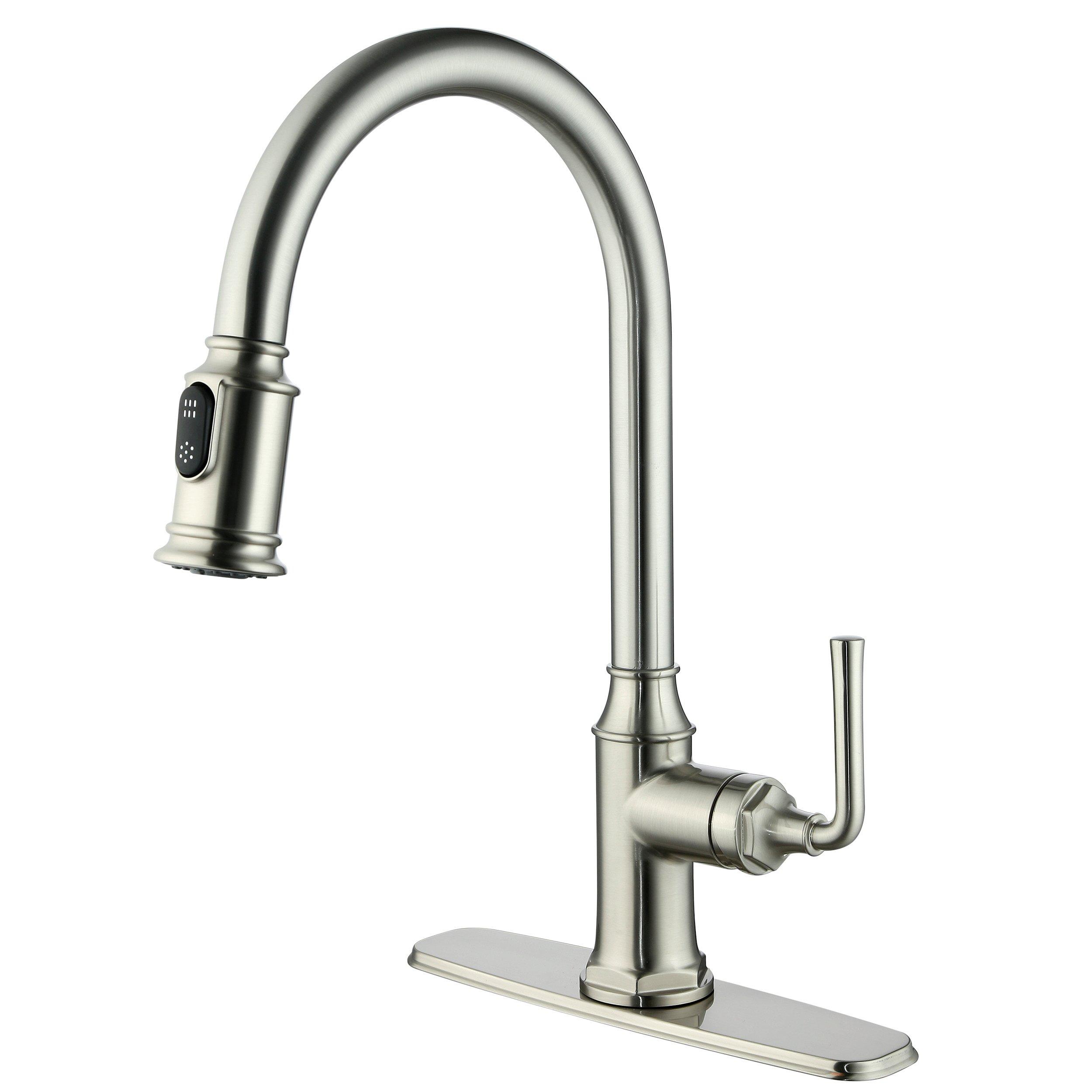 Athena Pull Down Brushed Nickel Kitchen Faucet