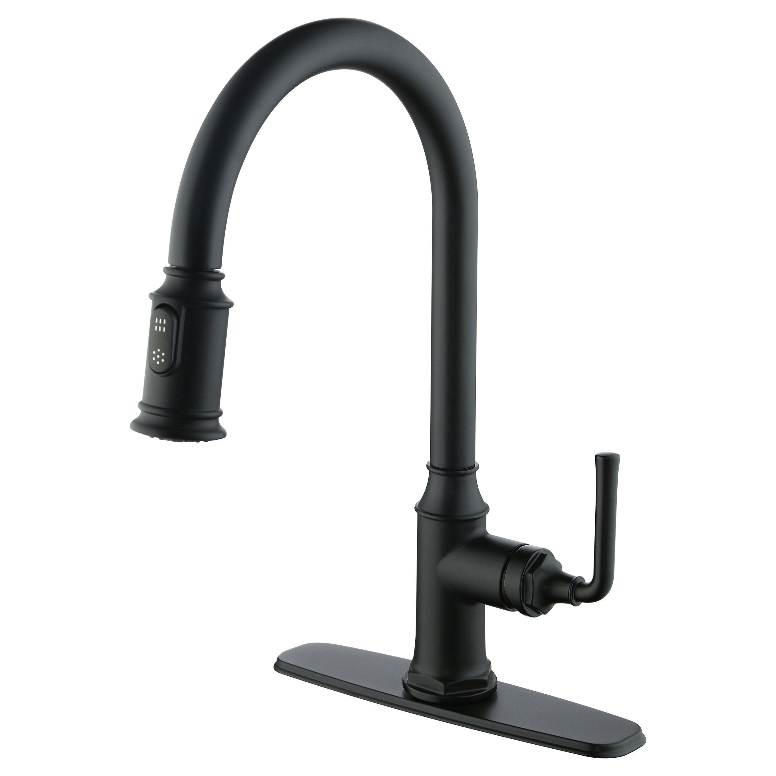 Athena Pull Down Matte Black Kitchen Faucet