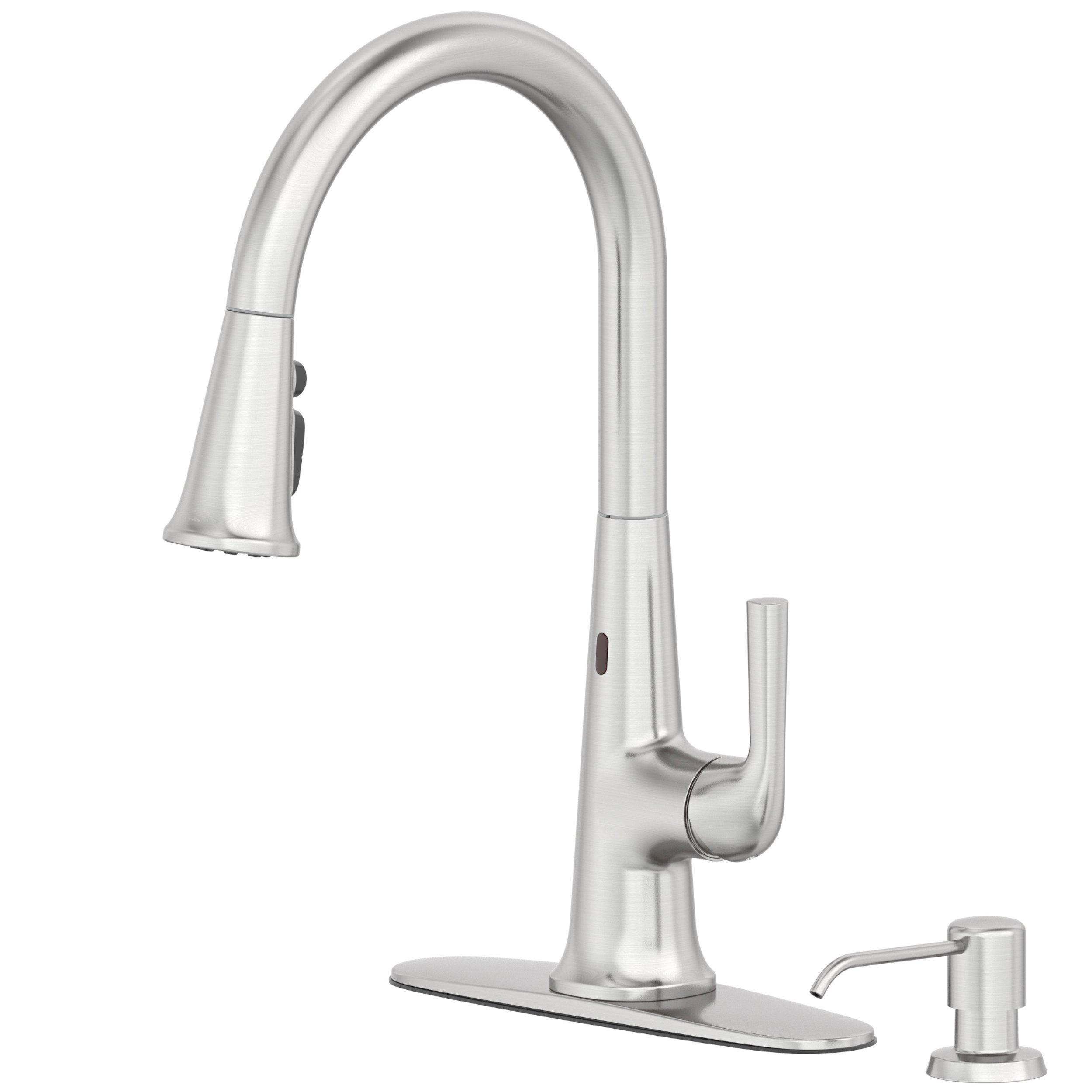 Iris Brushed Nickel Touchless Kitchen Faucet