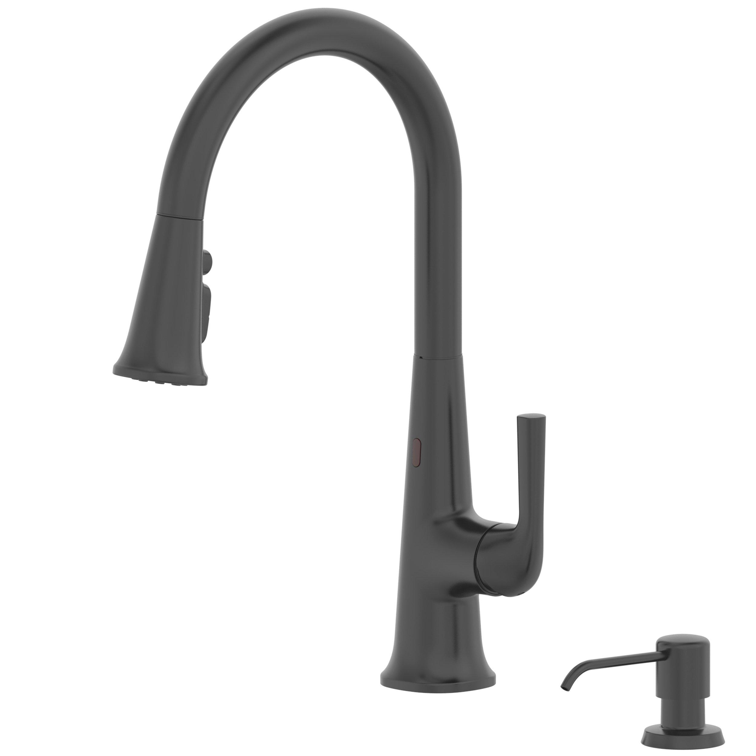 Iris Touchless Matte Black Kitchen Faucet