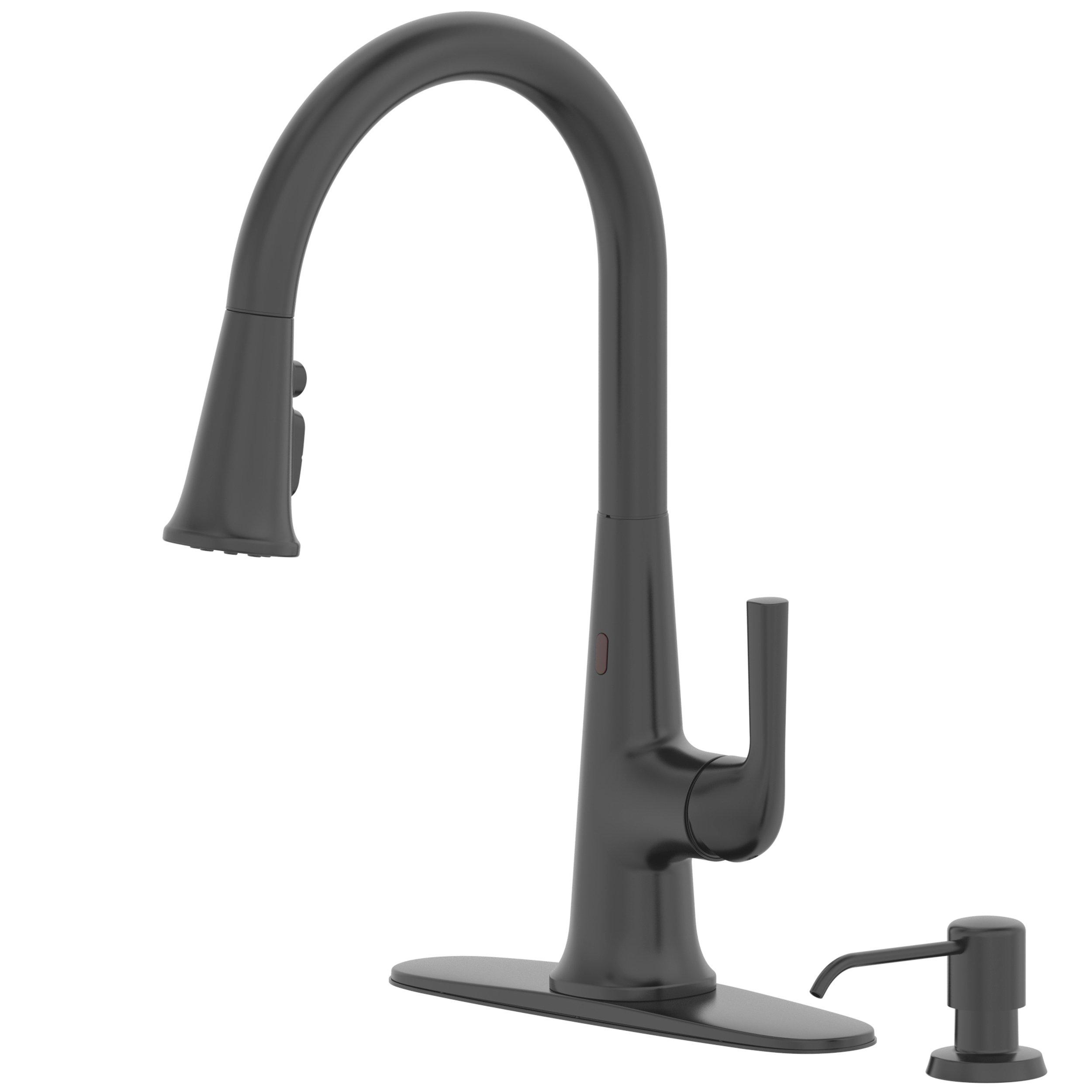 Iris Touchless Matte Black Kitchen Faucet