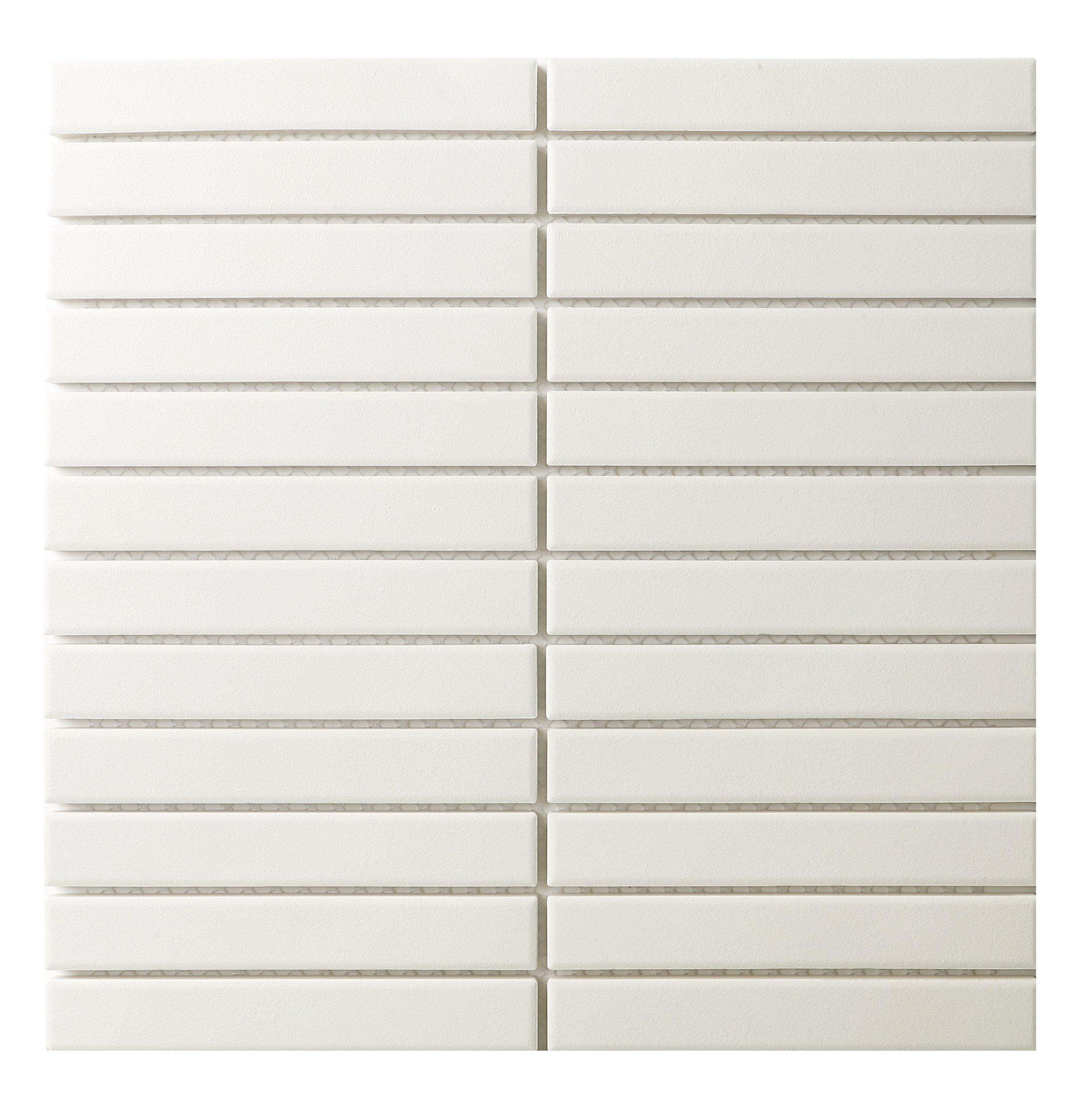 White Stack Unglazed Porcelain Mosaic II
