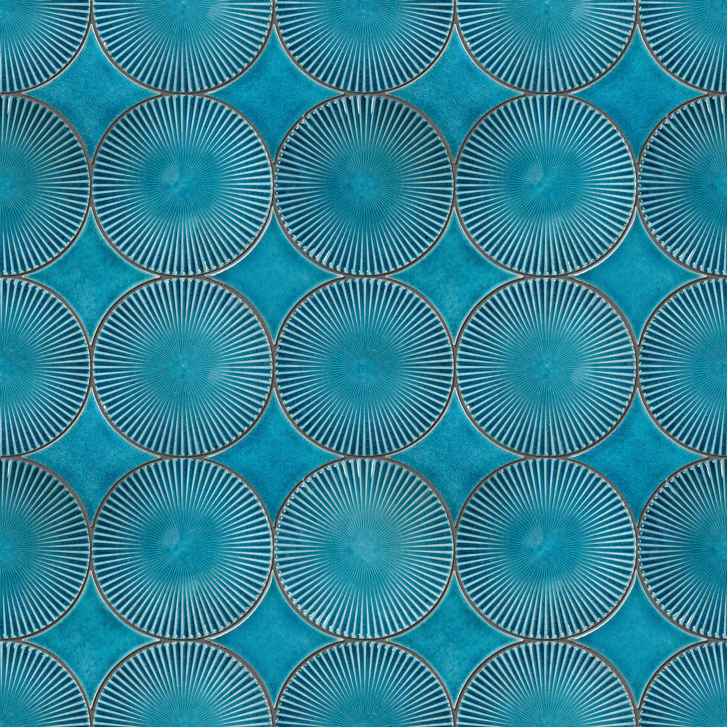 Celeste Circle Ceramic Mosaic