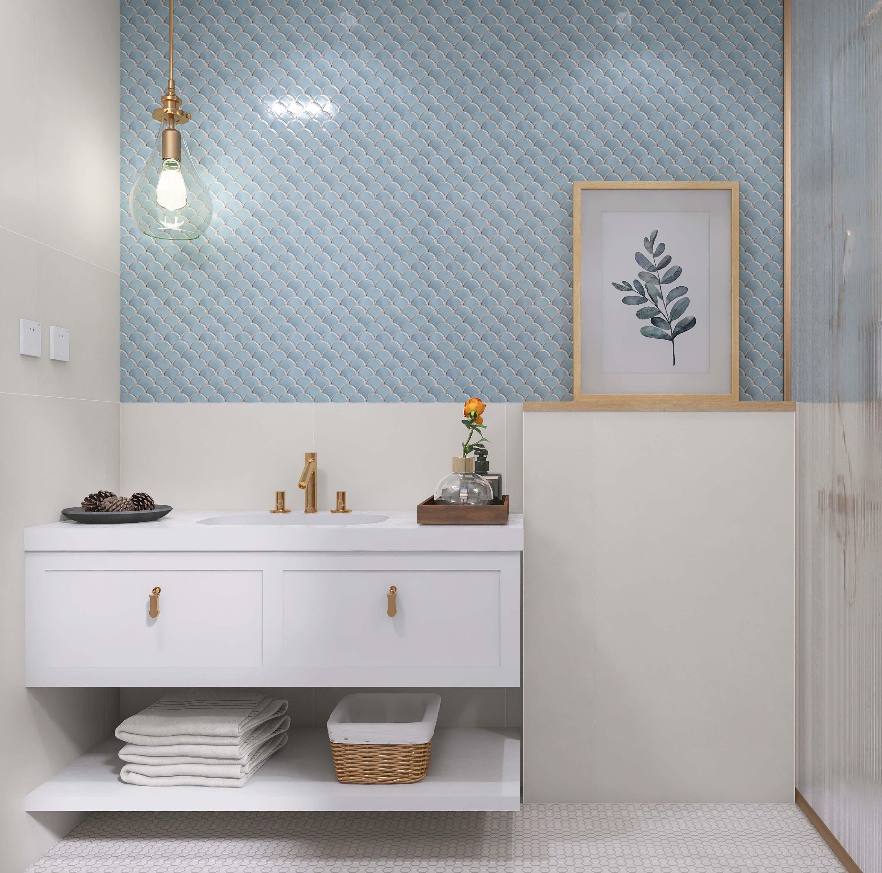 La Jolla Fan Porcelain Mosaic