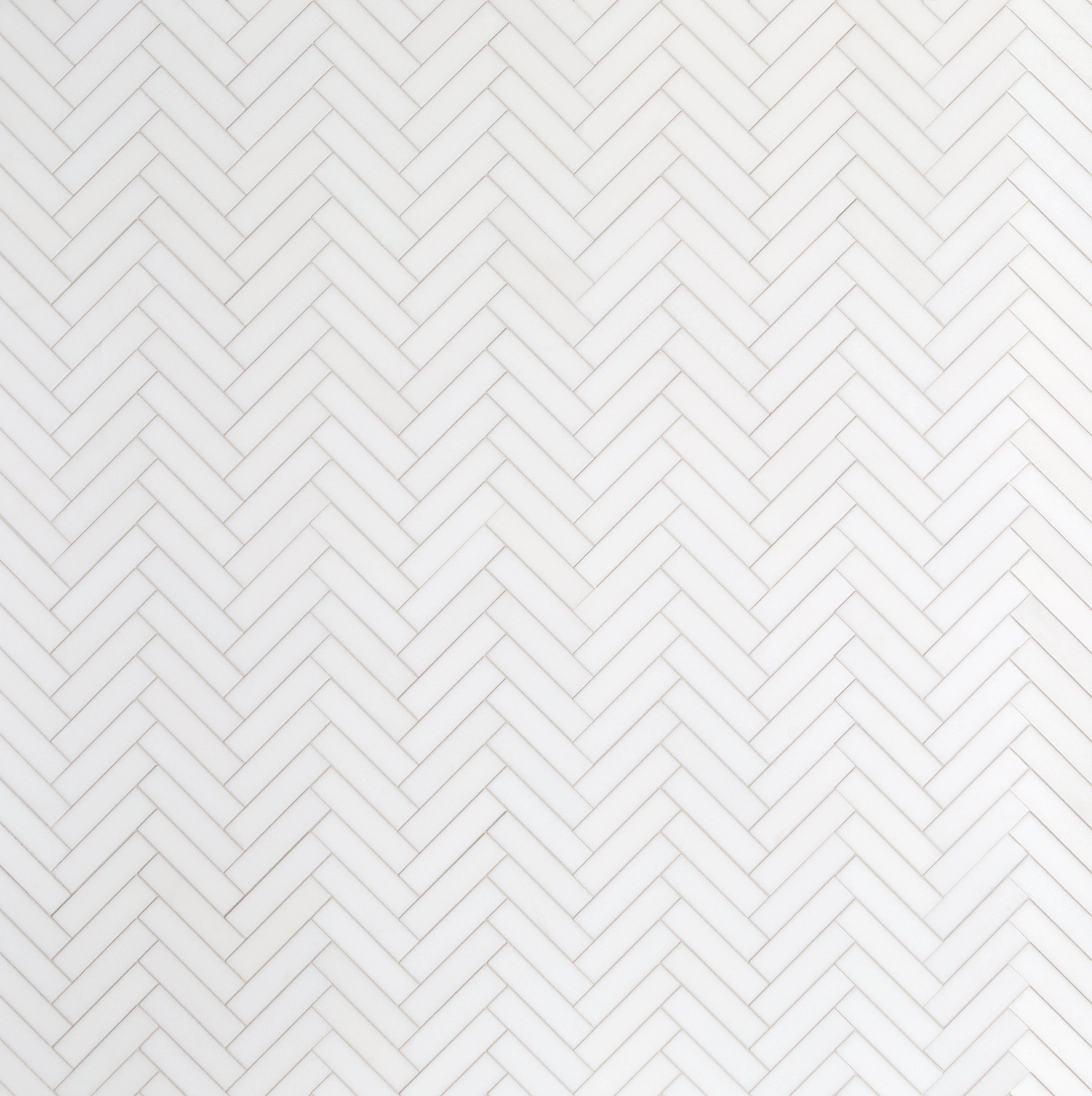 Thassos Herringbone Honed Marble Mosaic
