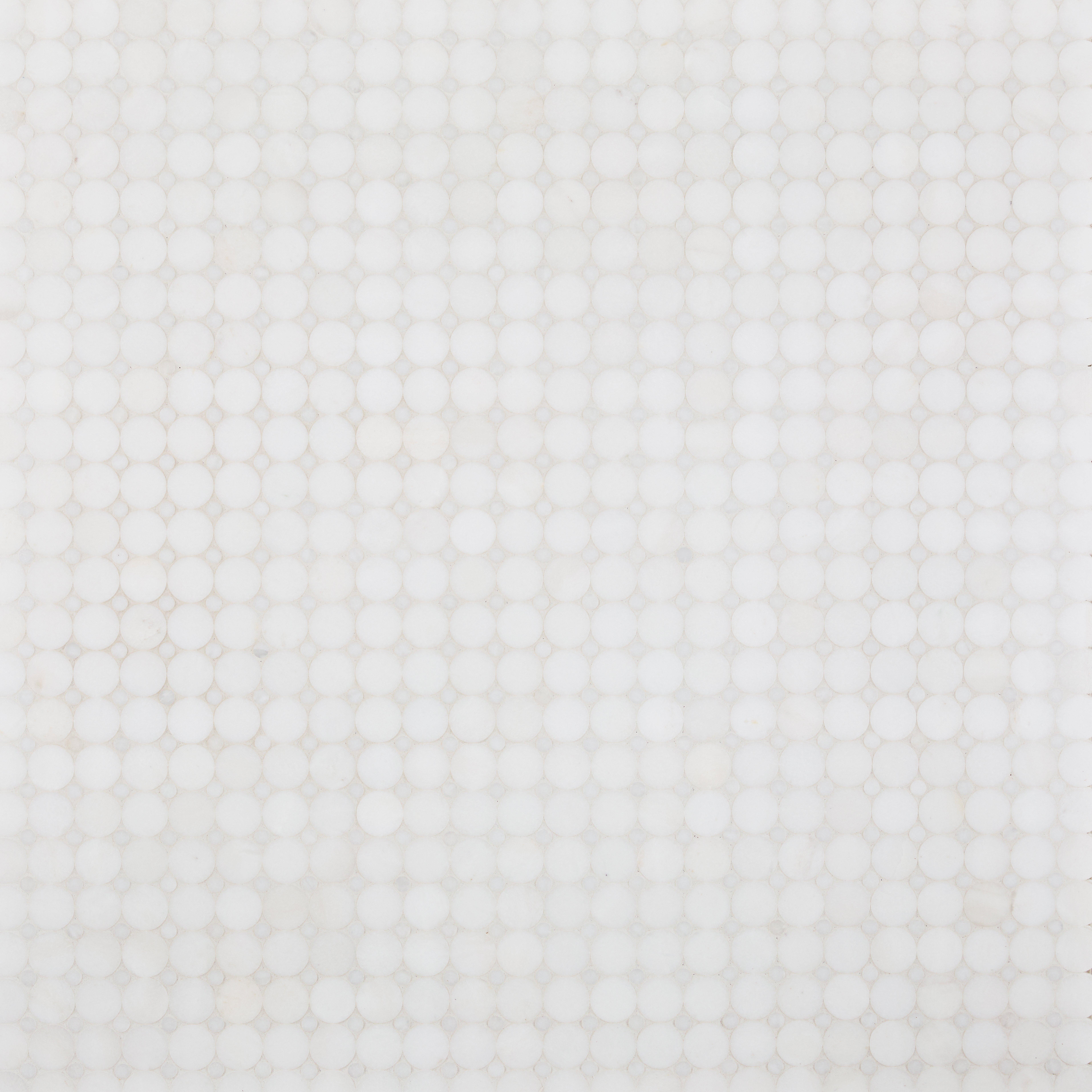 Thassos Circle Honed Marble Mosaic