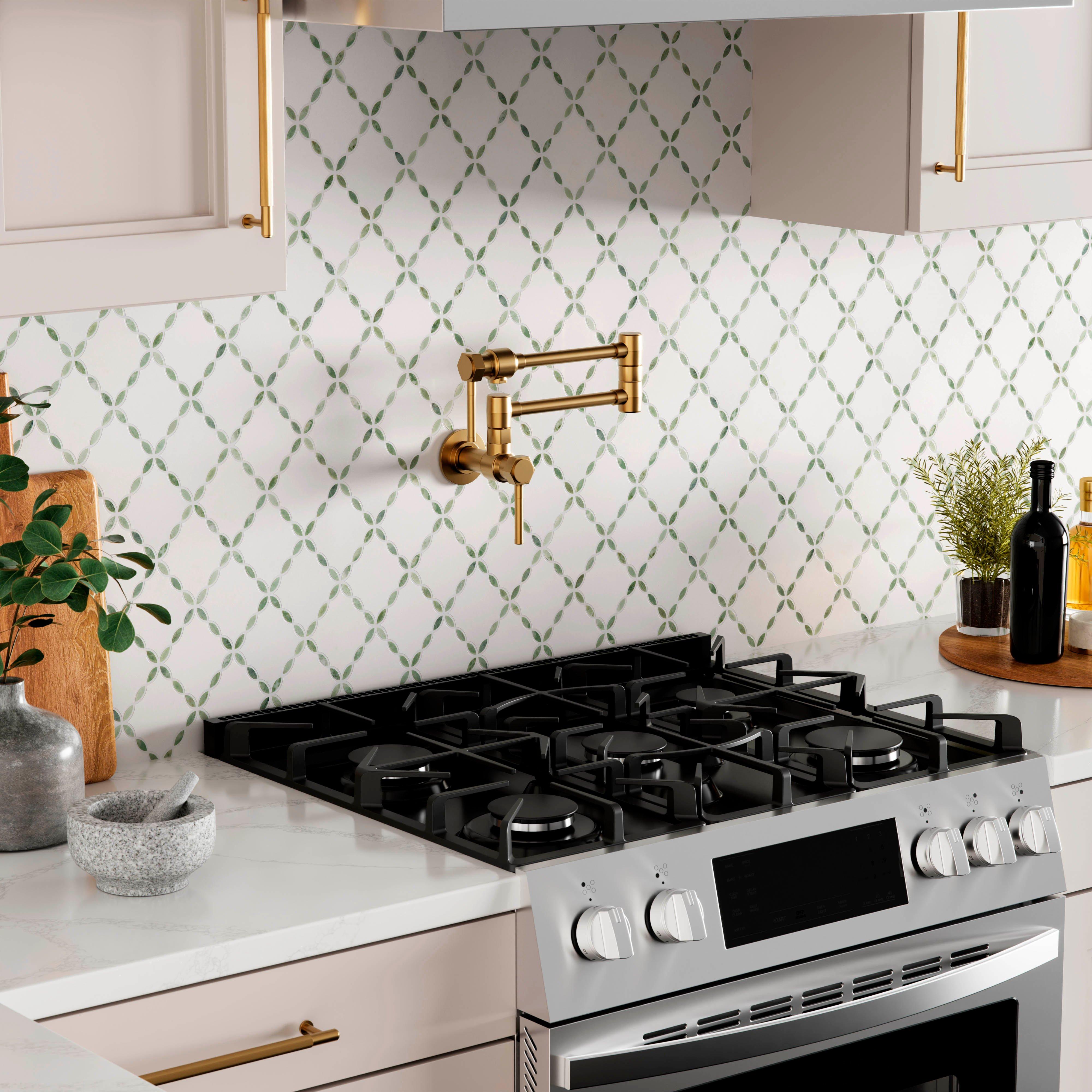 Emerald Shores Trellis Polished Marble Mosaic