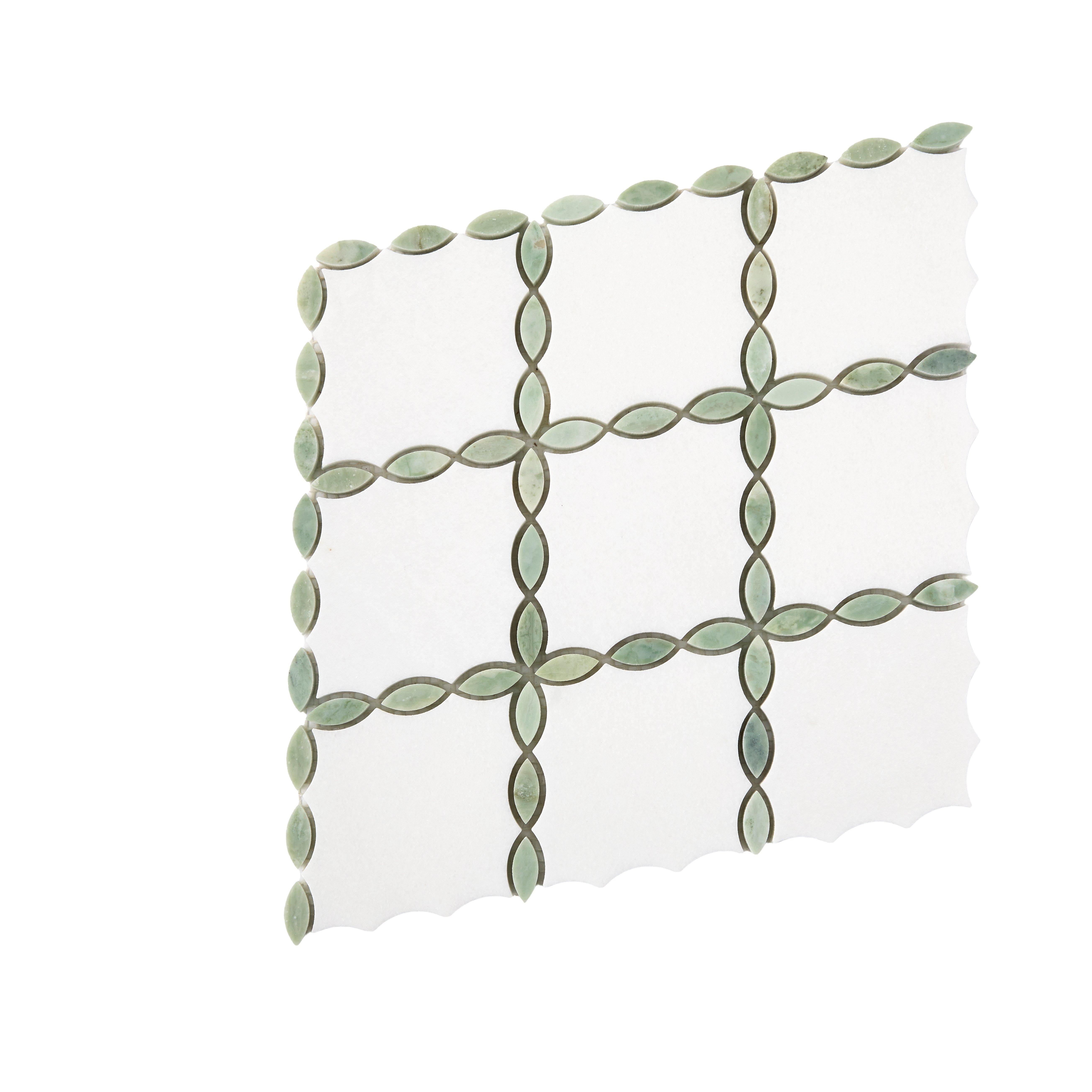 Emerald Shores Trellis Polished Marble Mosaic