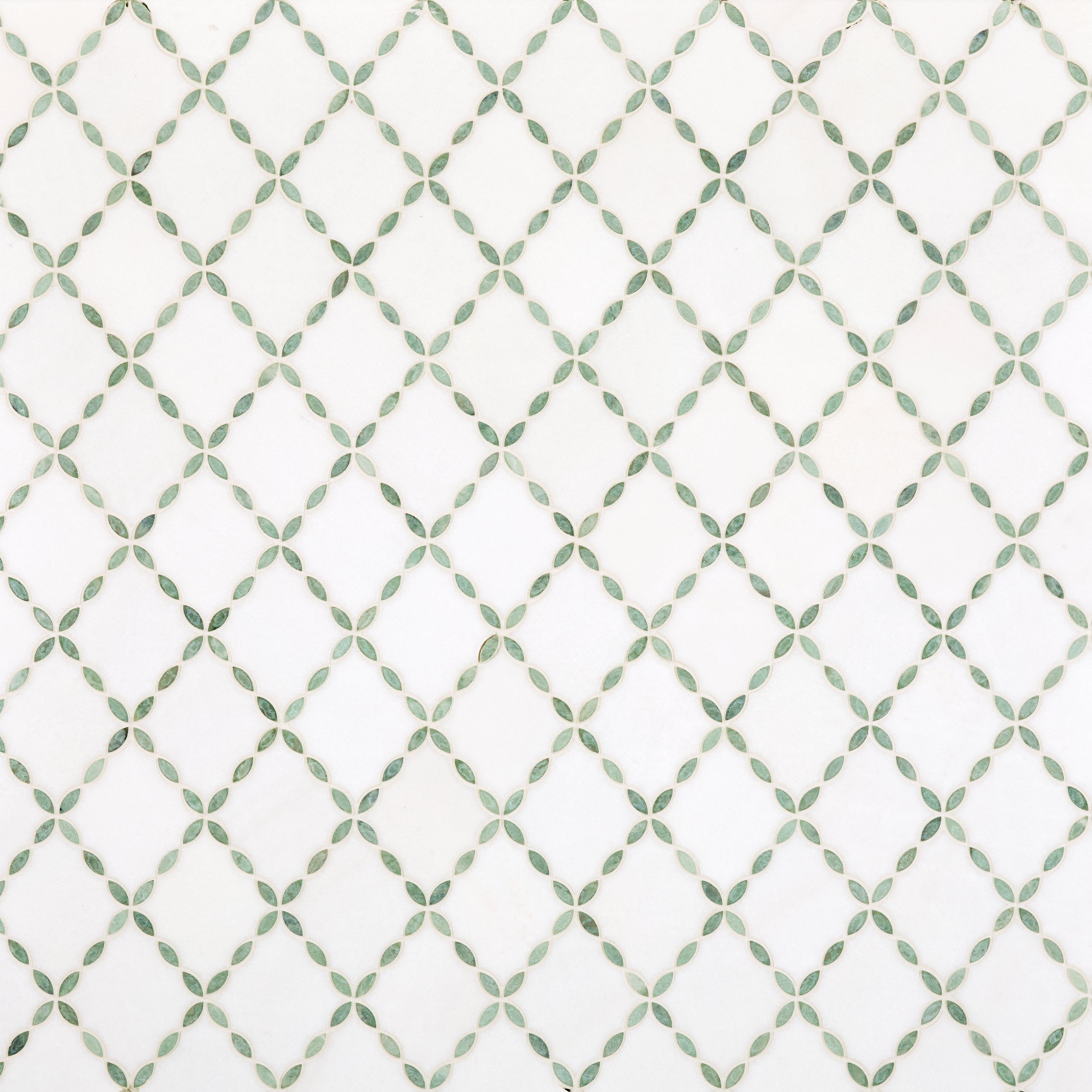 Emerald Shores Trellis Polished Marble Mosaic