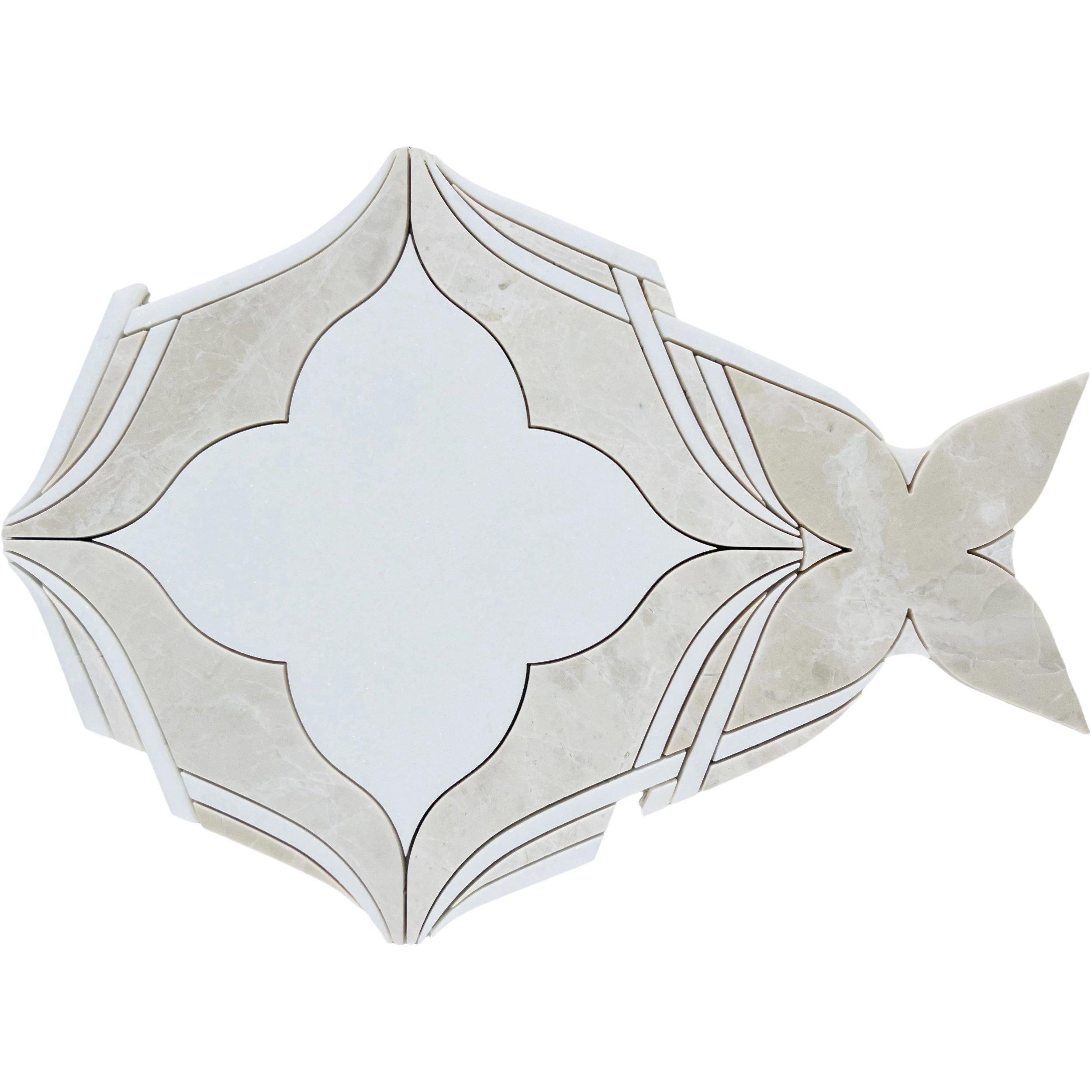 Melody Thassos Polished Waterjet Mosaic