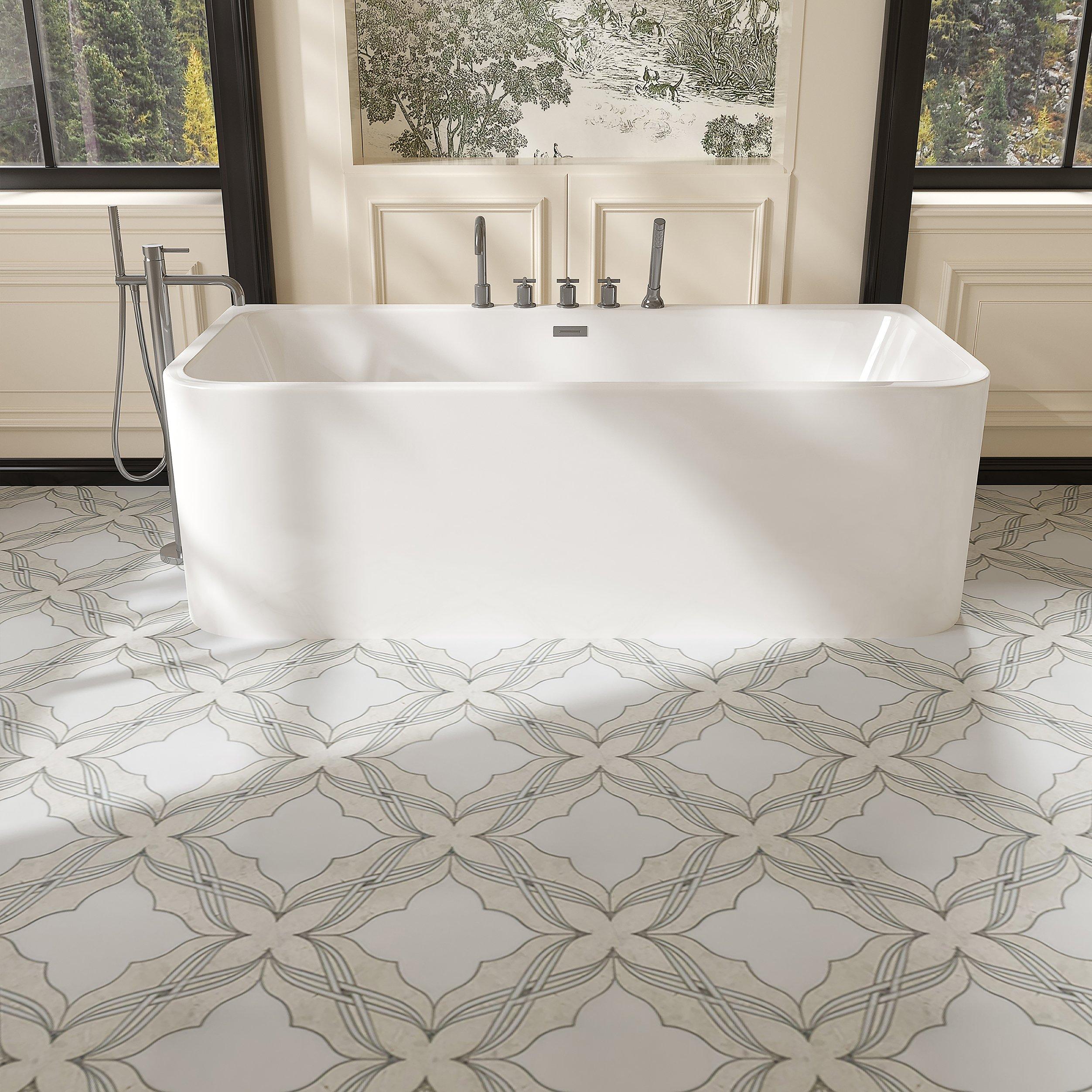 Melody Thassos Polished Waterjet Mosaic