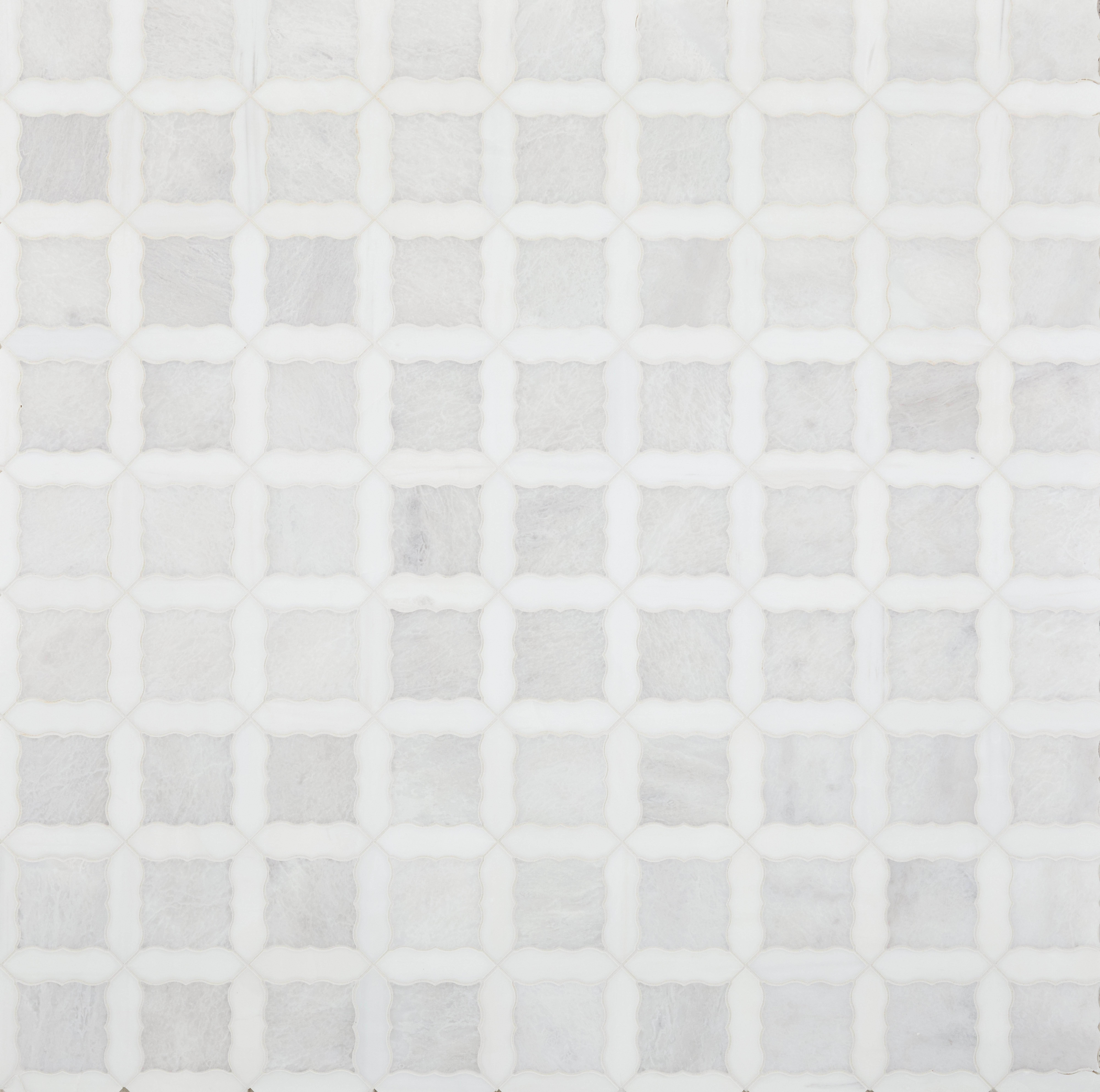 Mariposa Iceberg Dolomite Waterjet Polished Marble Mosaic