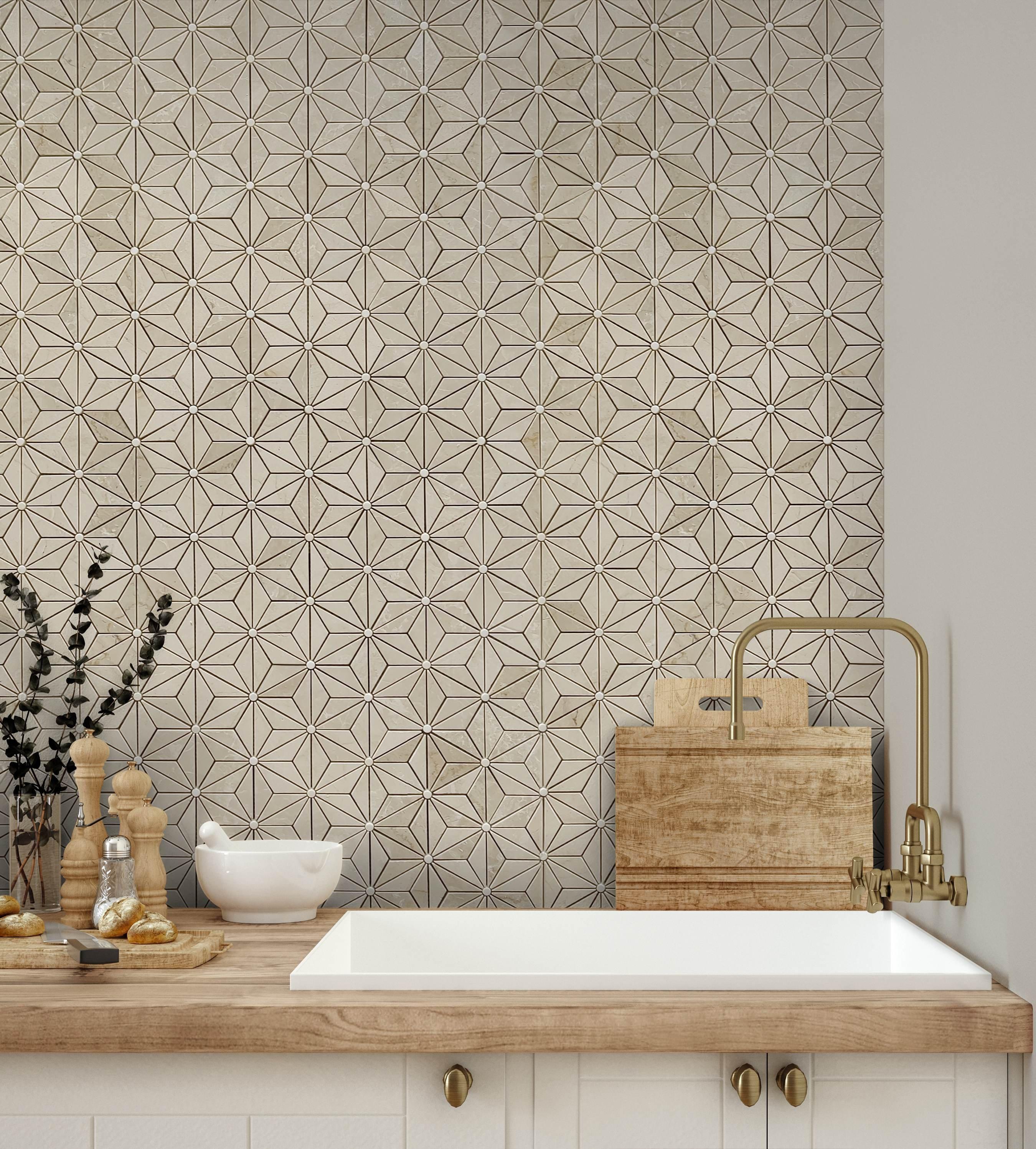 Nova Botticino Dolomite Honed Marble Mosaic