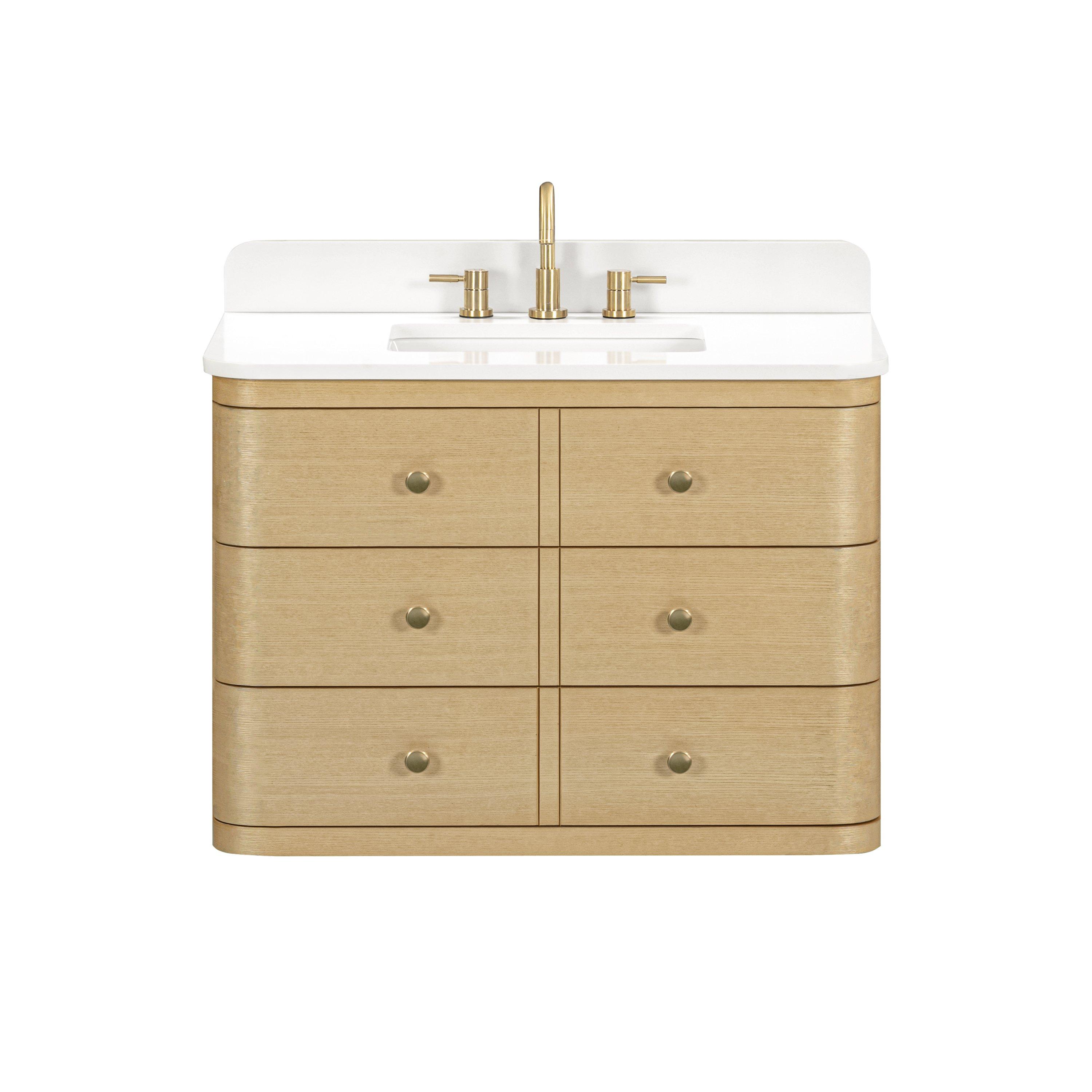 Sadie 37 in. White Vanity with Engineered Stone Top