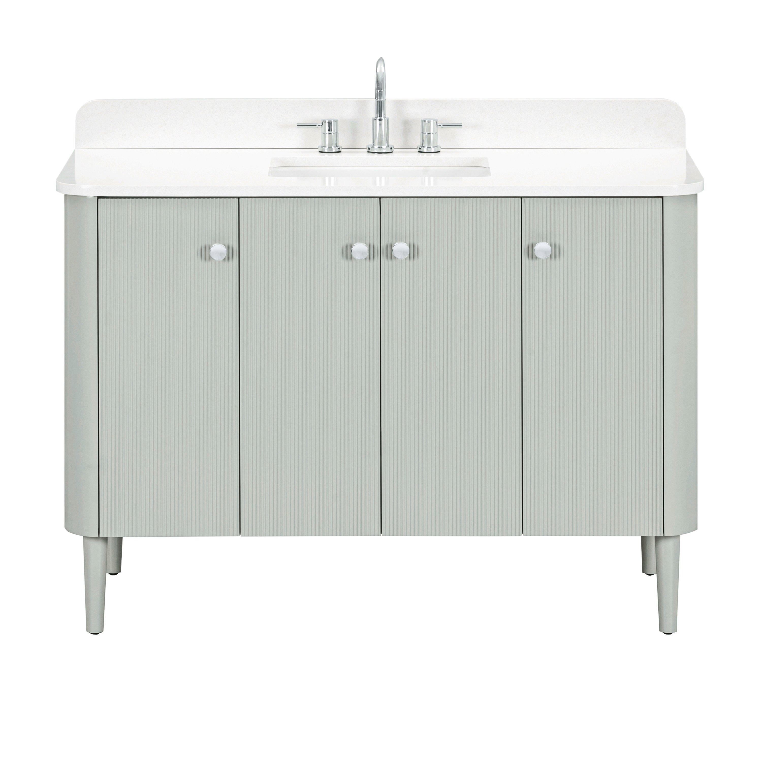 Hayden 49 in. Sage Green Vanity with Enigneered Stone Top