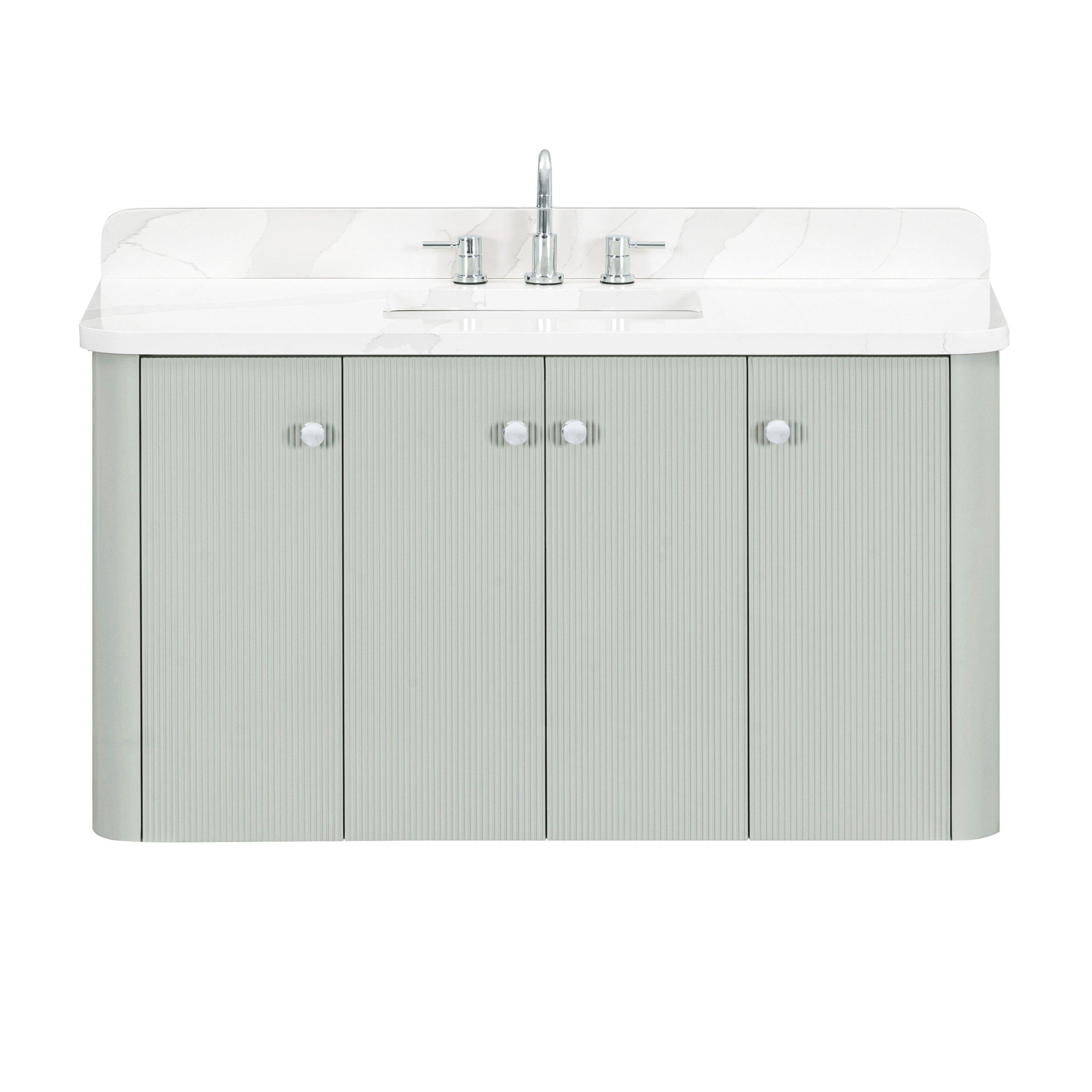 Hayden 49 in. Sage Green Vanity with Enigneered Stone Top