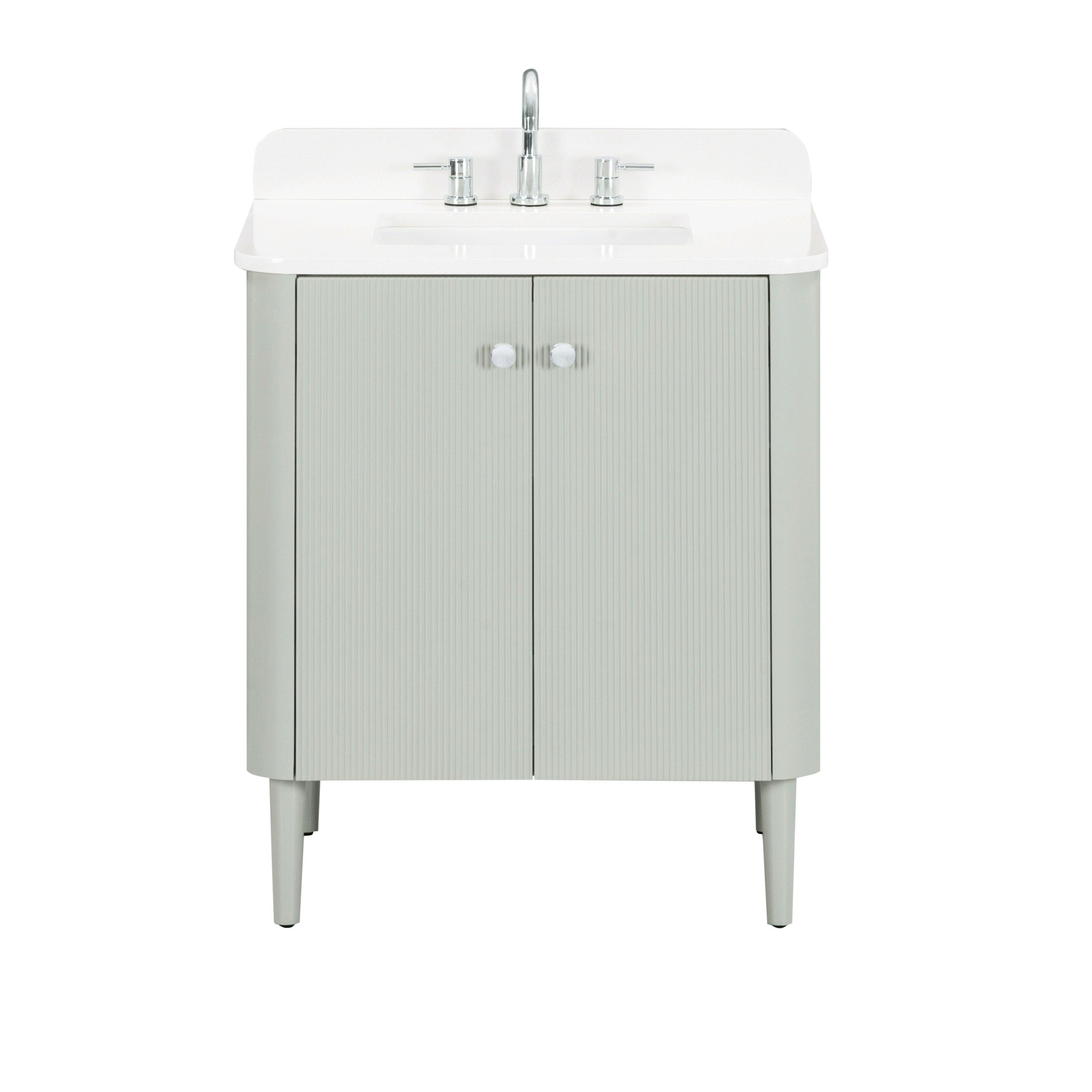 Hayden 31 in. Sage Green Vanity with Enigneered Stone Top