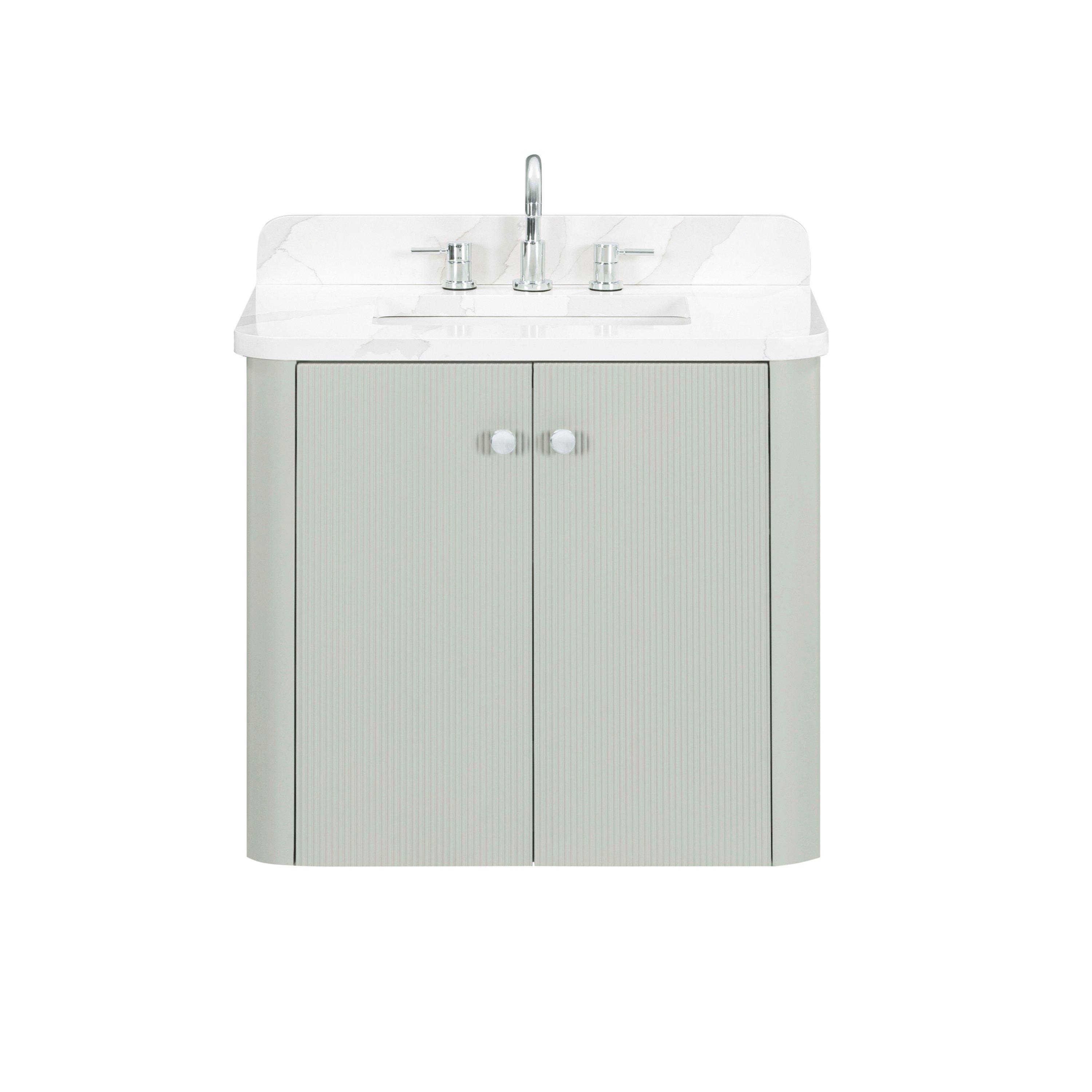 Hayden 31 in. Sage Green Vanity with Engineered Stone Top
