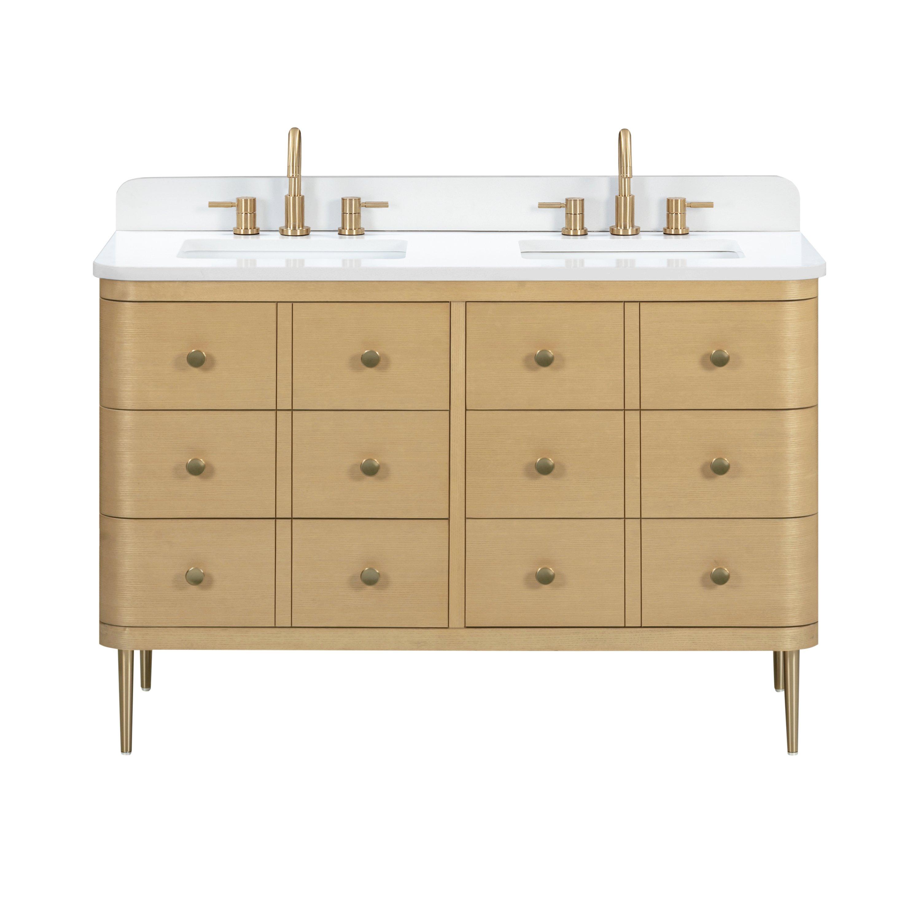 Sadie 49 in. White Vanity with Enginereed Stone Top