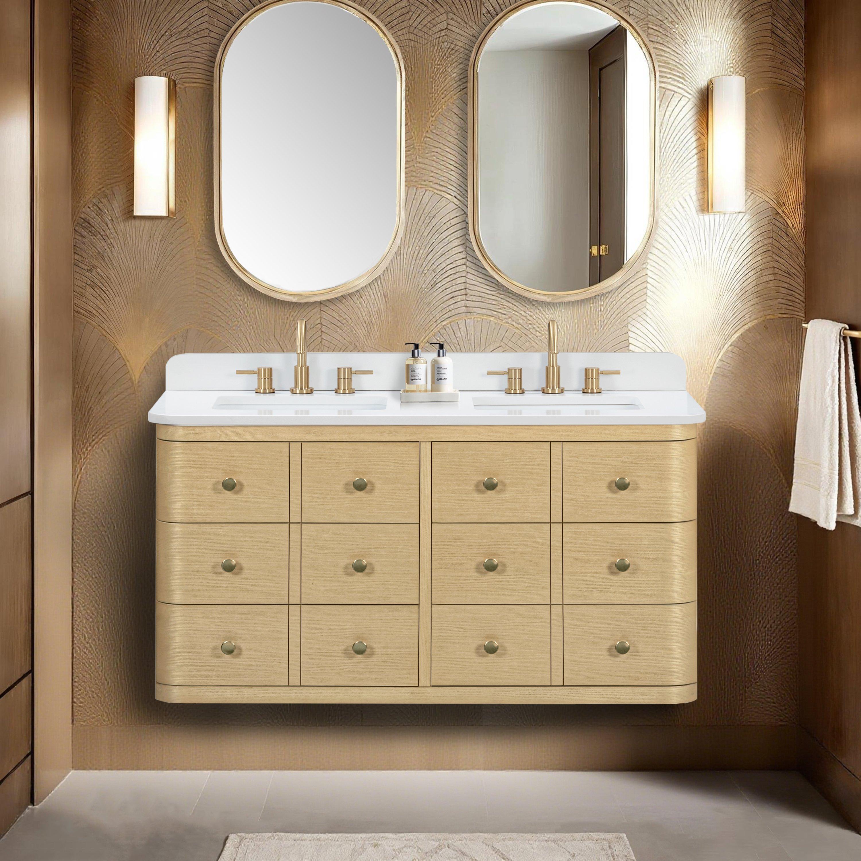 Sadie 49 in. White Vanity with Enginereed Stone Top