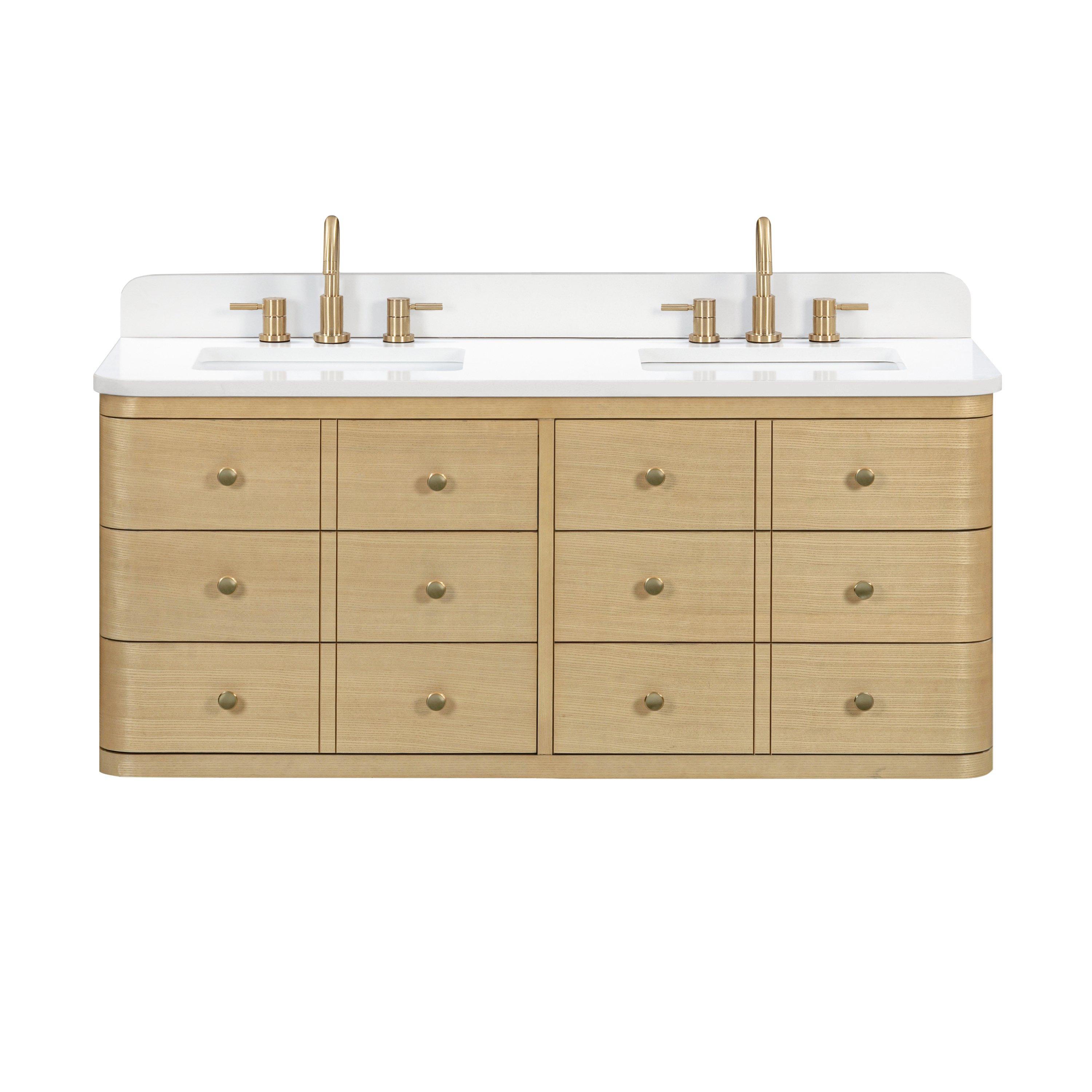 Sadie 61 in. White Vanity with Engineered Stone Top