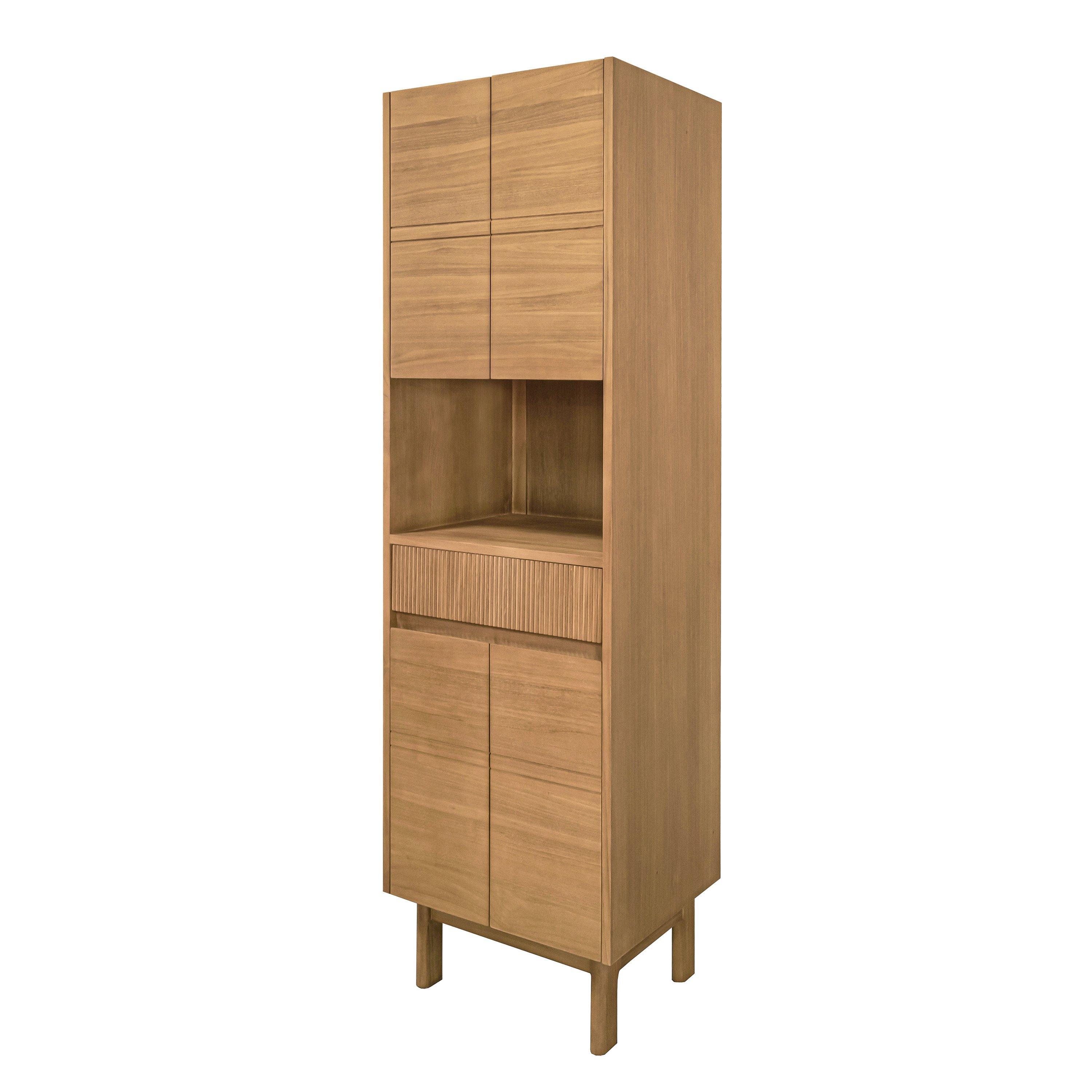 Kallan 20 in. Natural Teak Linen Cabinet